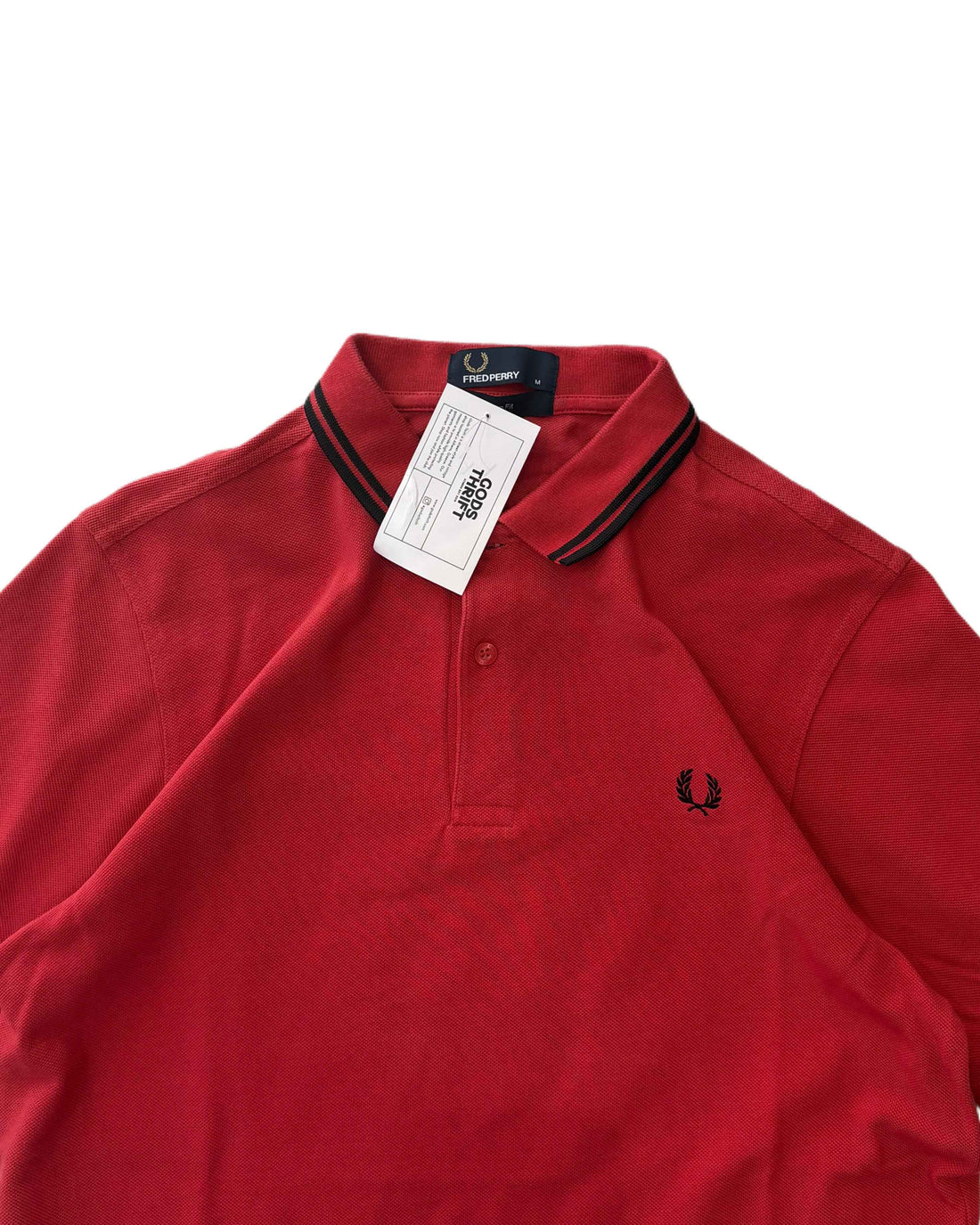 Fred Perry Polo T-shirt Red (S) - Gods Thrift Athens
