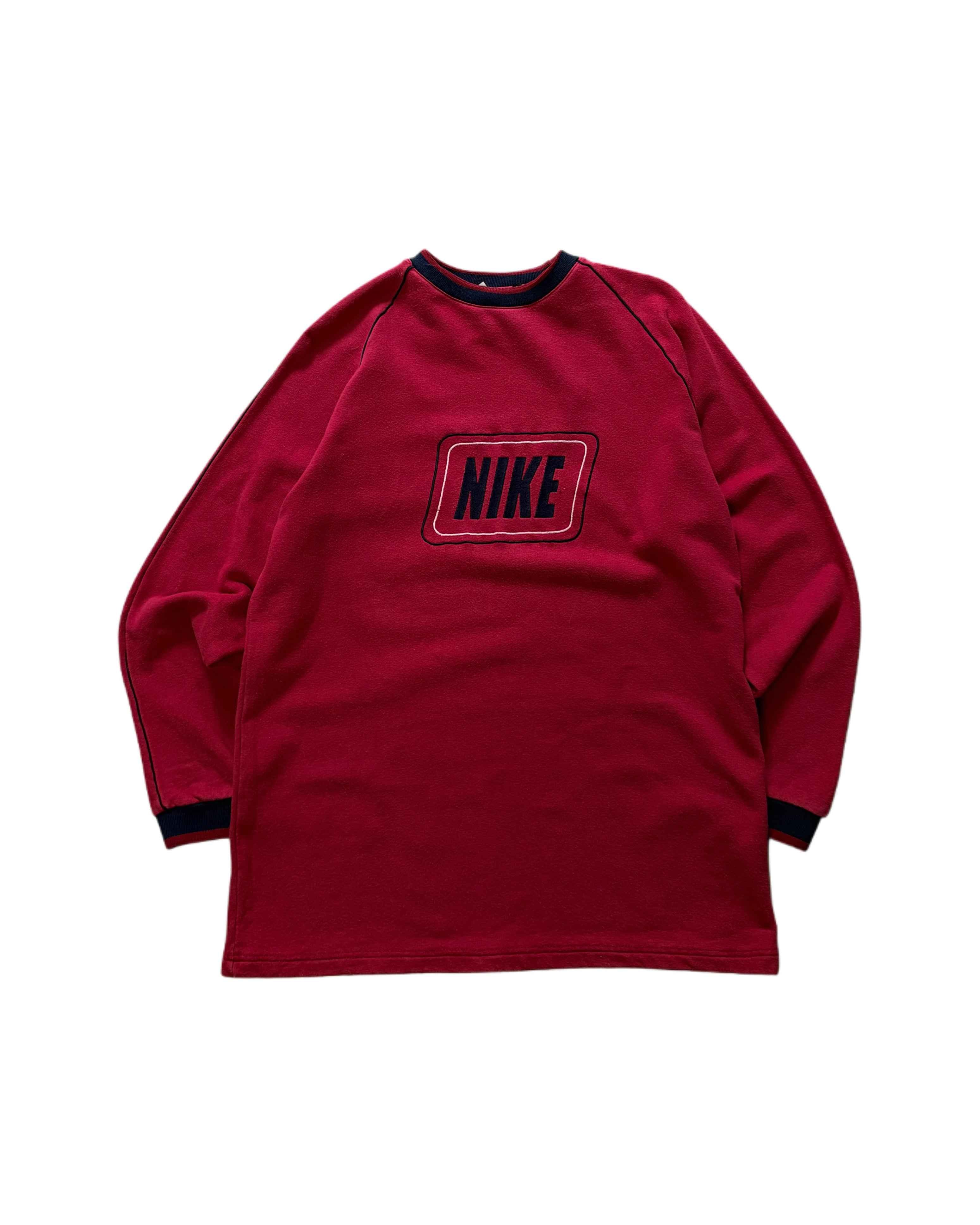 Vintage Nike Crewneck "Made in USA" Red (M) - Gods Thrift Athens