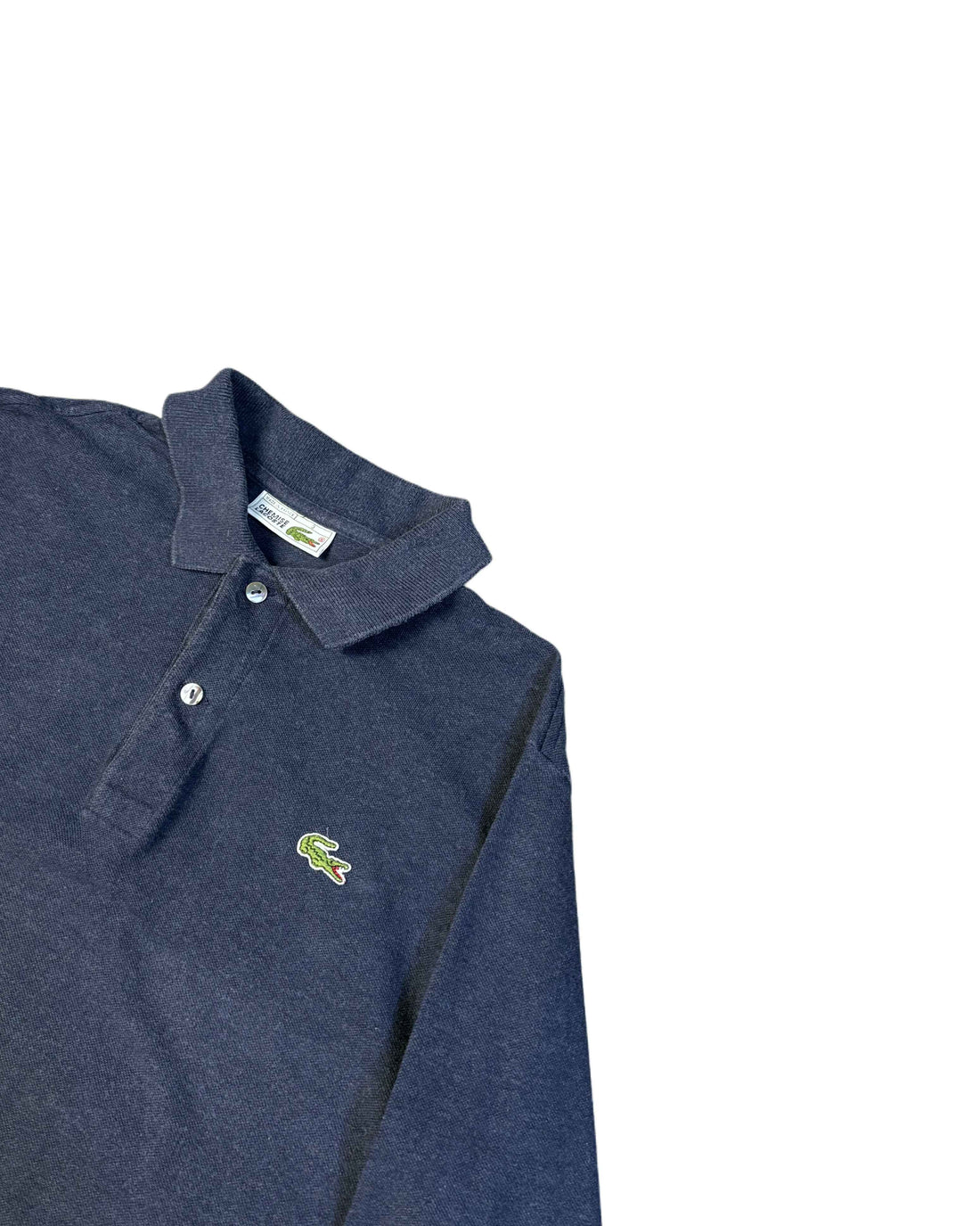 Vintage Lacoste Polo Longsleeve T-shirt Navy Blue (S) - Gods Thrift Athens