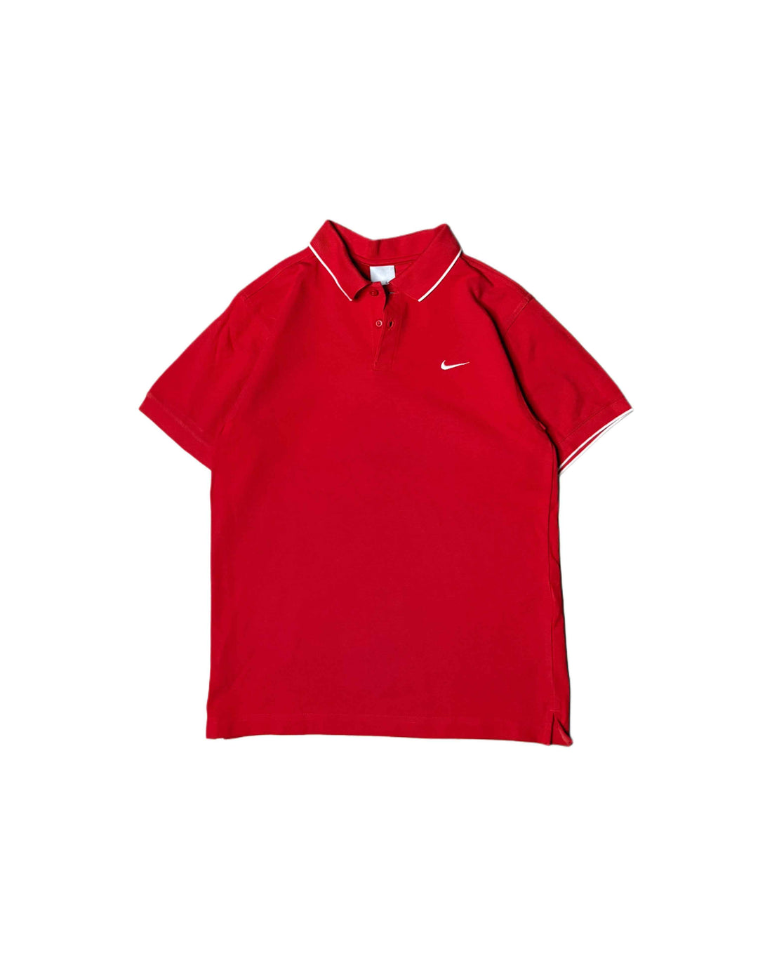 Vintage Nike Polo T-Shirt Red (S) - Gods Thrift Athens