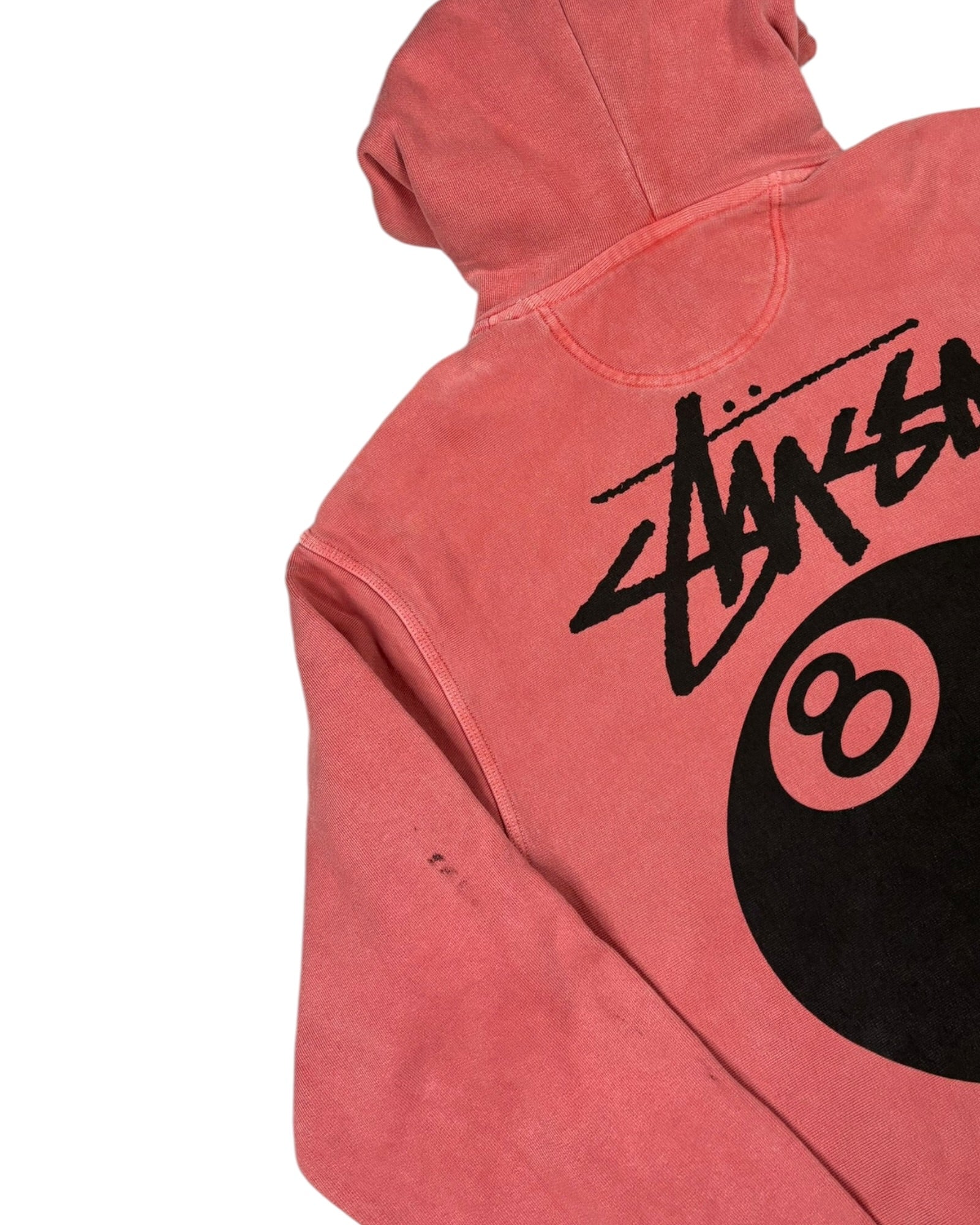 Vintage Stussy Eight Ball Hoodie | Watermelon Pink | Size M