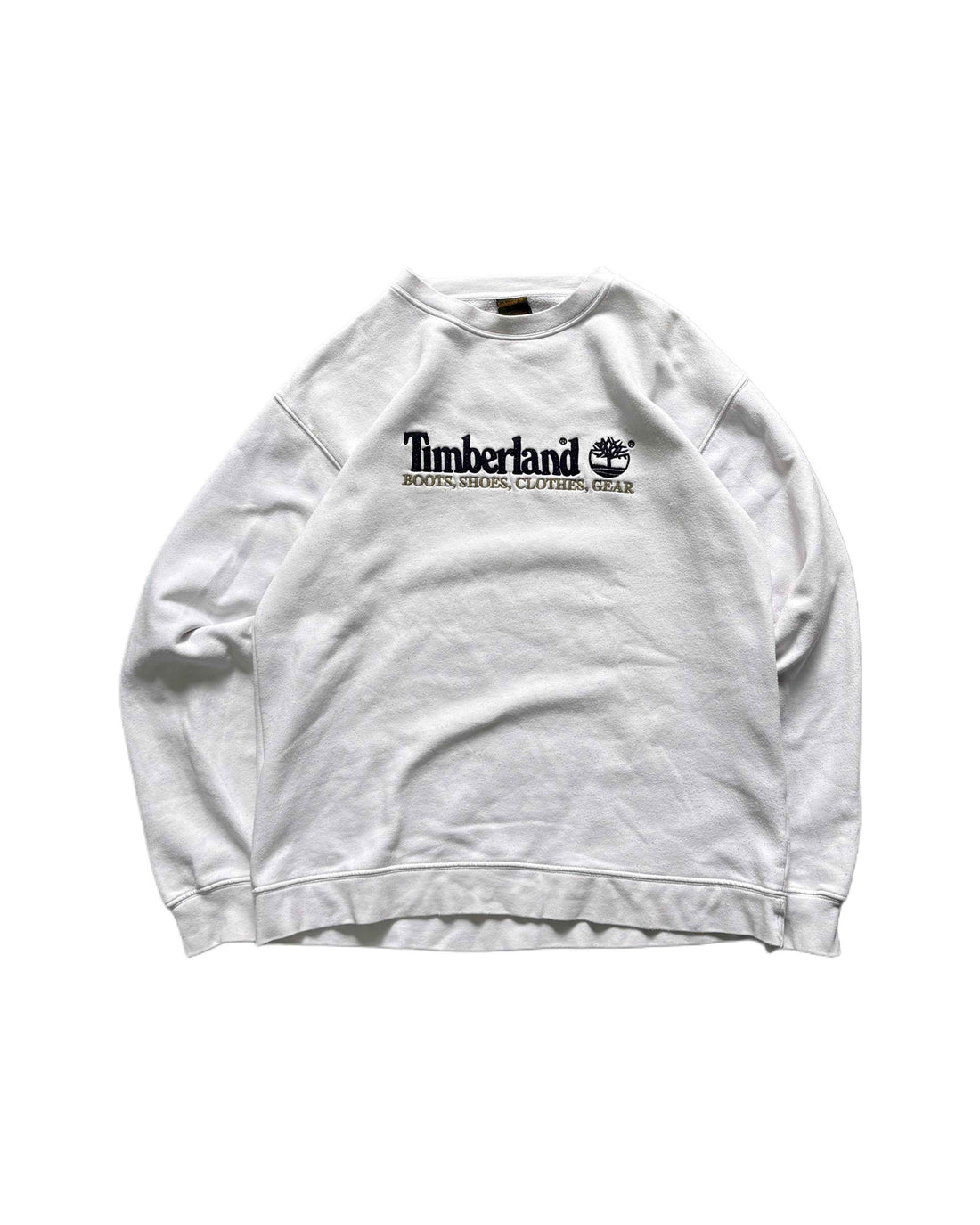 Vintage Timberland Cewneck White (M) - Gods Thrift Athens