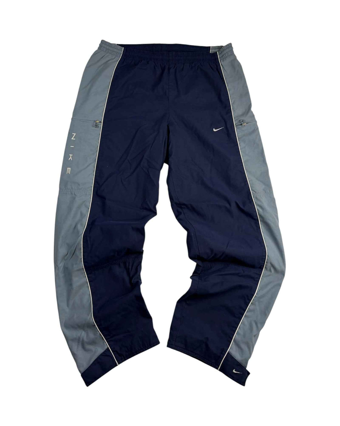 Vintage 00s Nike Track Pants | Navy Blue / Baby Blue | Size M