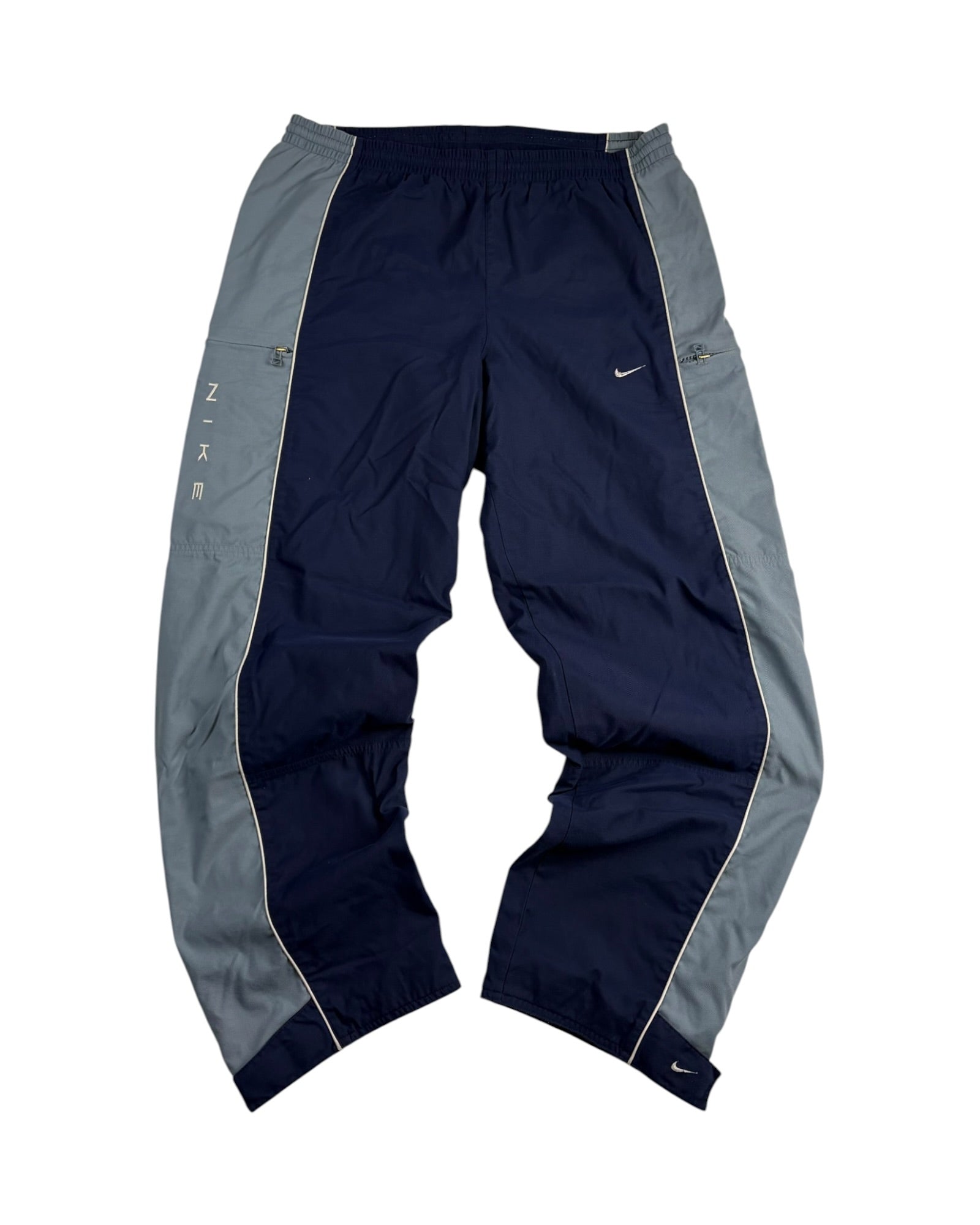 Vintage 00s Nike Track Pants | Navy Blue / Baby Blue | Size M