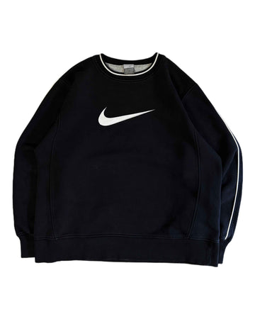 00s Nike Center Swoosh Crewneck Black (M) - Gods Thrift Athens