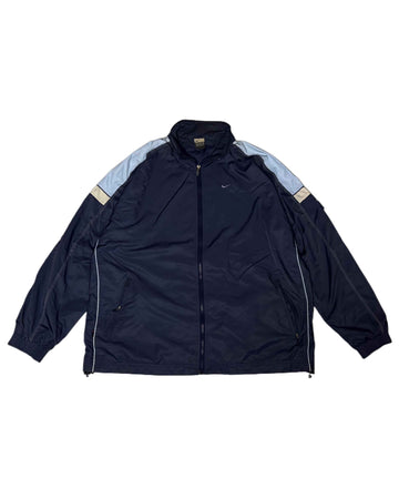 Vintage Nike Sports Jacket Navy Blue (2XL) - Gods Thrift Athens