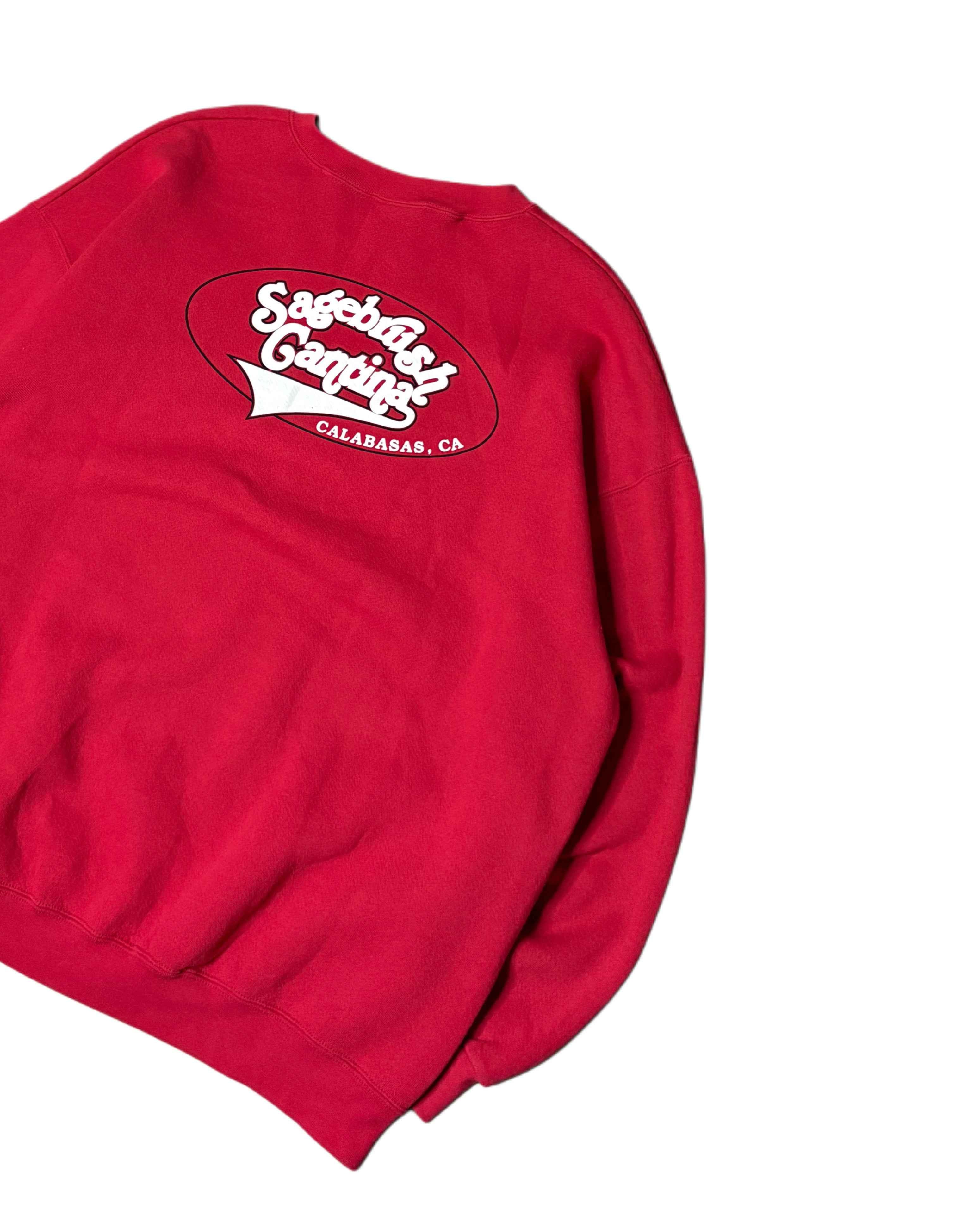 Vintage Lee Heavyweight crewneck Made in USA Red (2XL) - Gods Thrift Athens