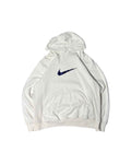 Vintage Nike Center Swoosh Hoodie White (L) - Gods Thrift Athens