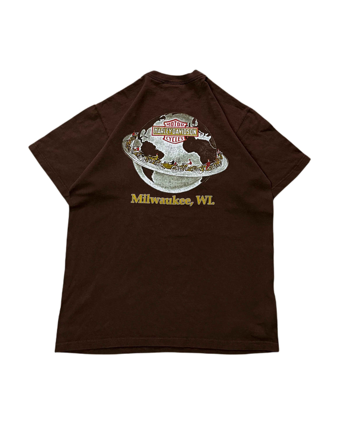 Vintage Harley Davidson Museum T-shirt Brown (L) - Gods Thrift Athens
