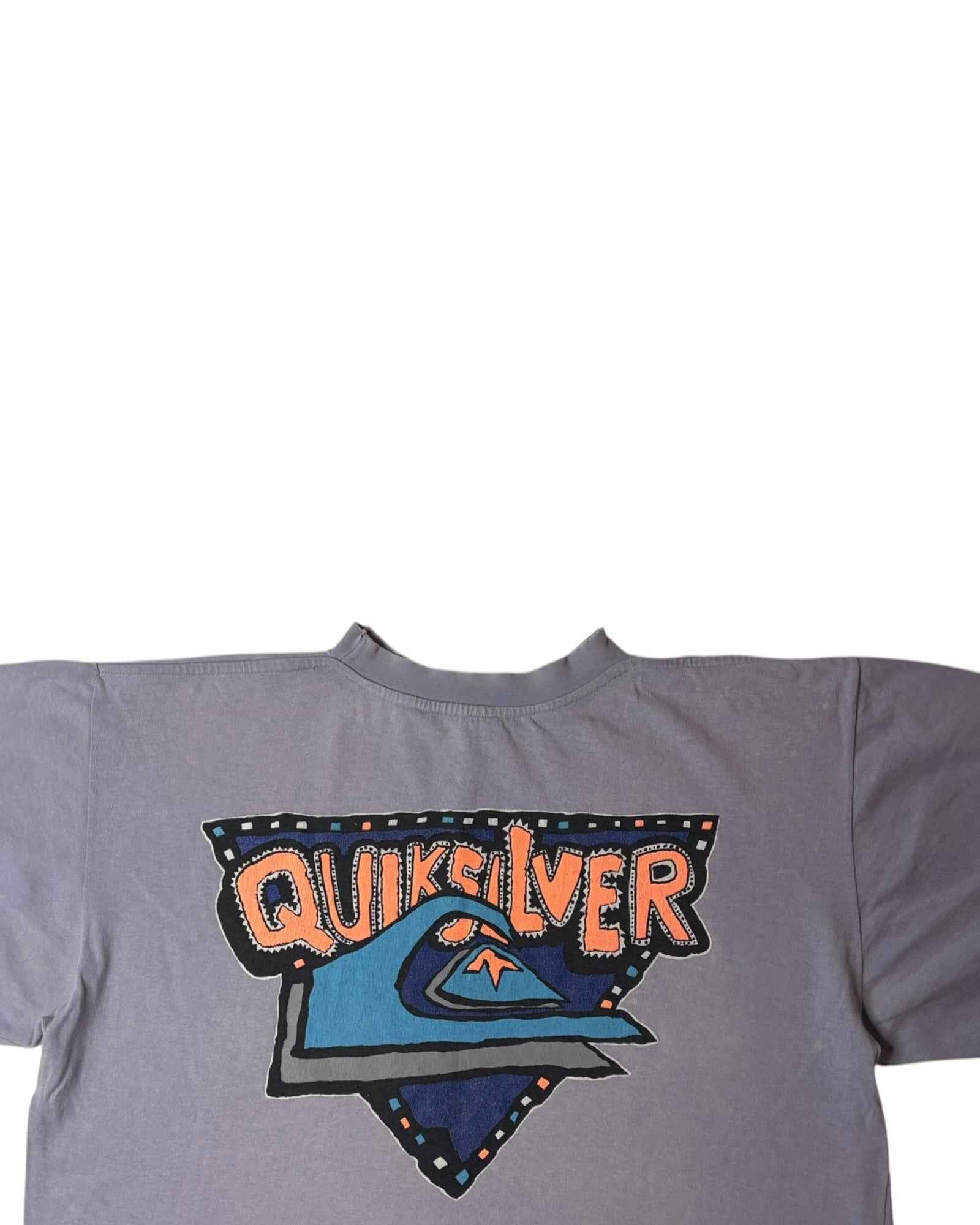 Vintage 90s Quiksilver Tee | Violet | Size XL/XXL - Gods Thrift Athens