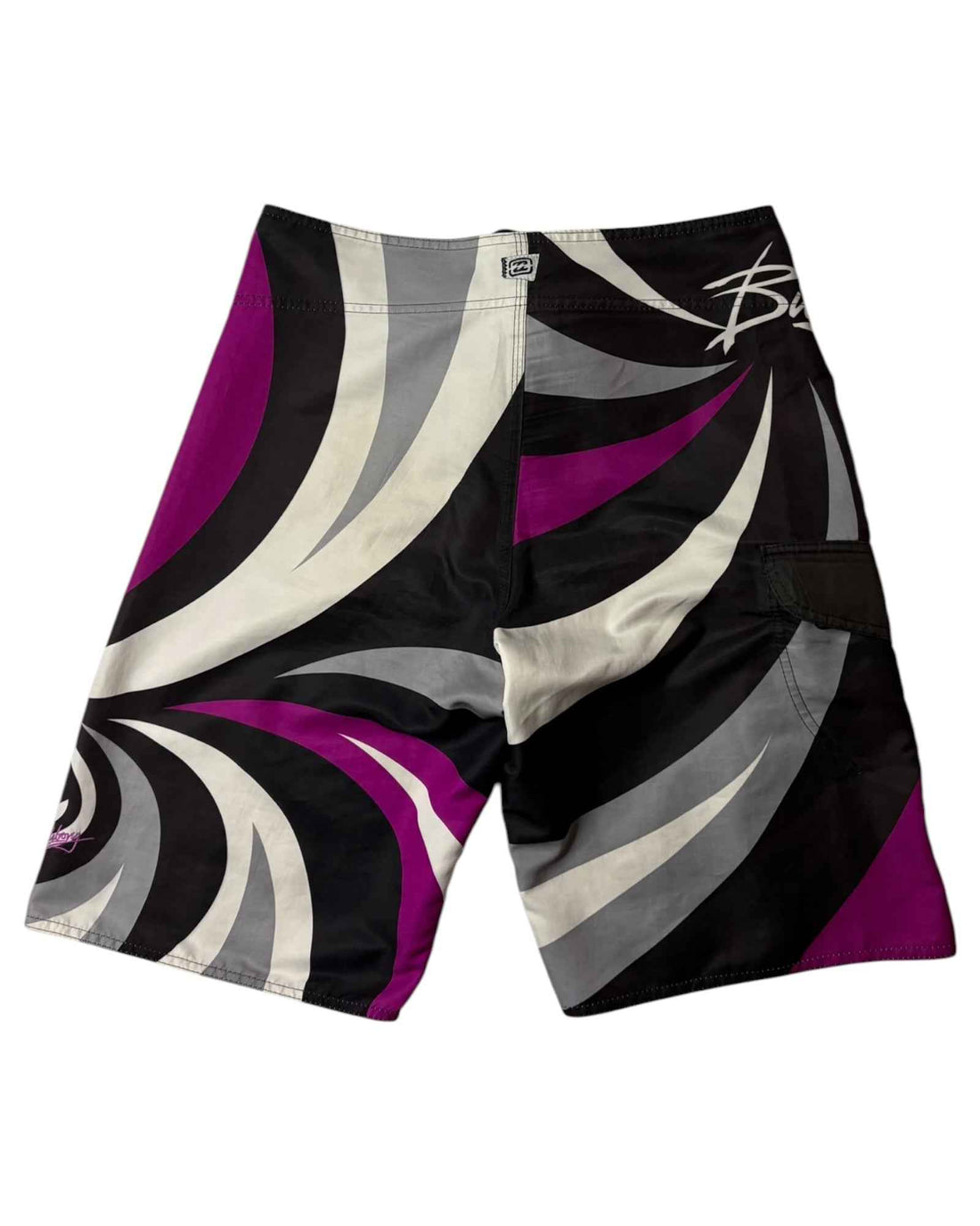 Vintage 2000s Billabong Board Shorts | Black / Pink / White | Size S/M