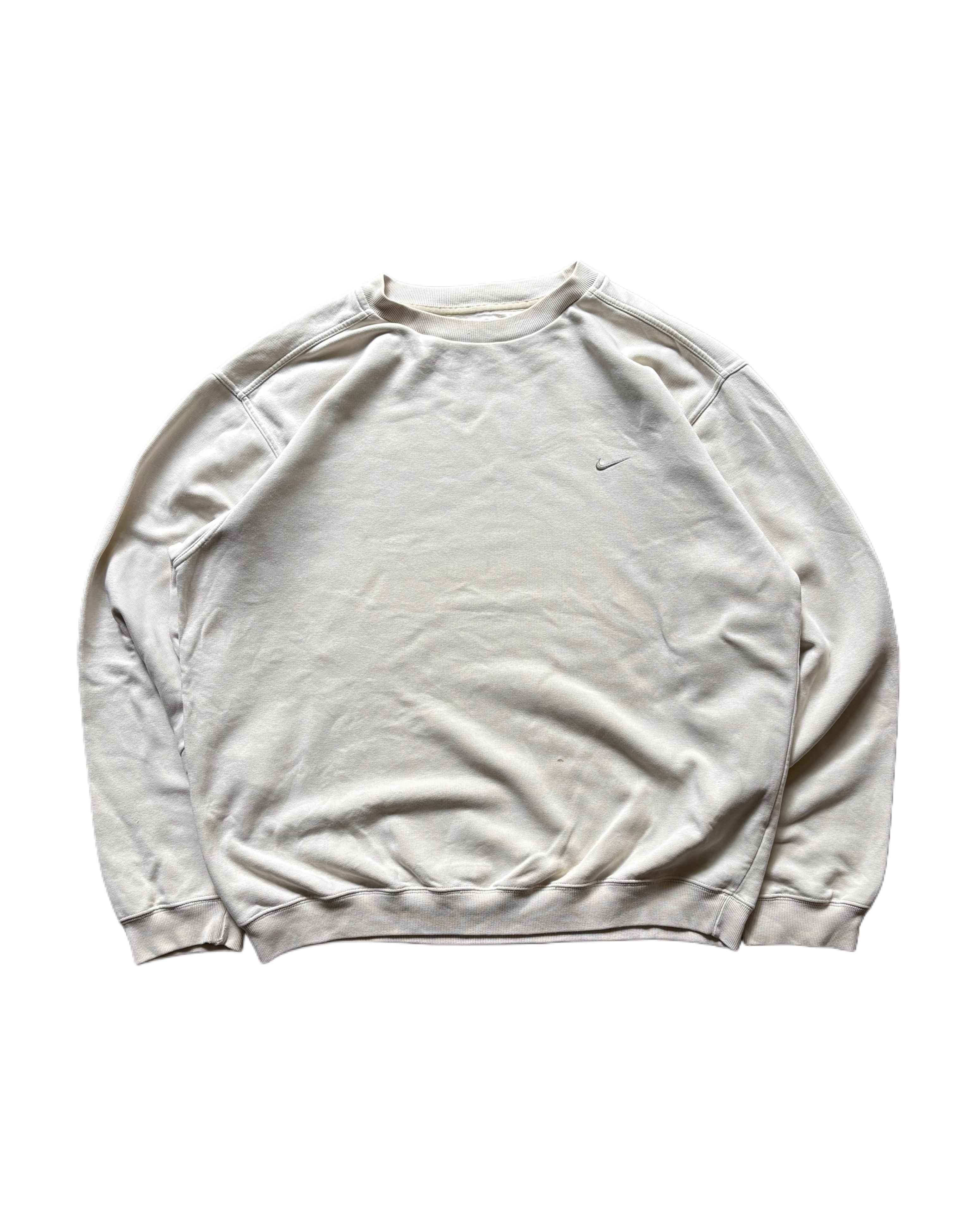 00s Nike Crewneck Cream (L) - Gods Thrift Athens