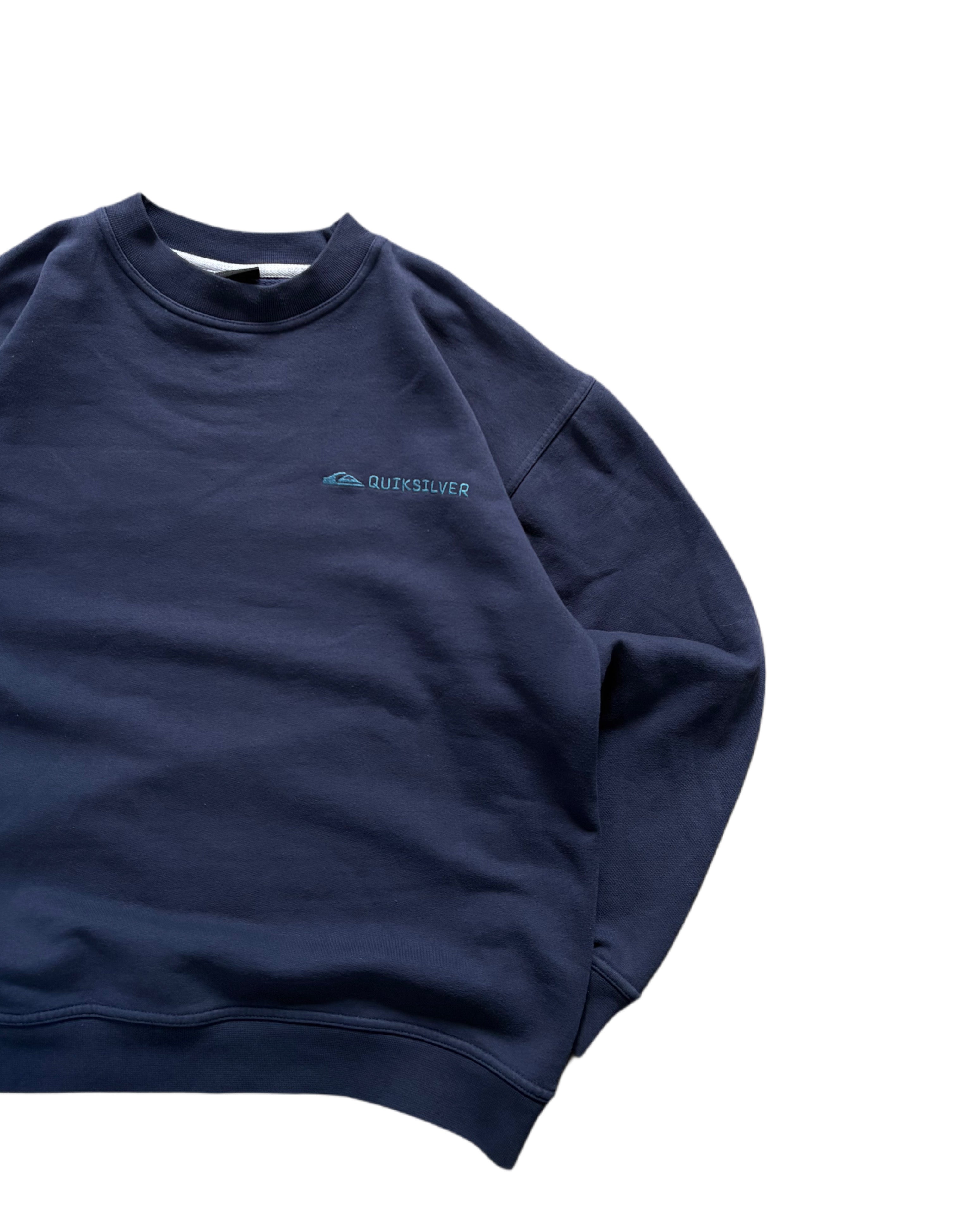 Vintage Quiksilver Crewneck Navy Blue (M) - Gods Thrift Athens