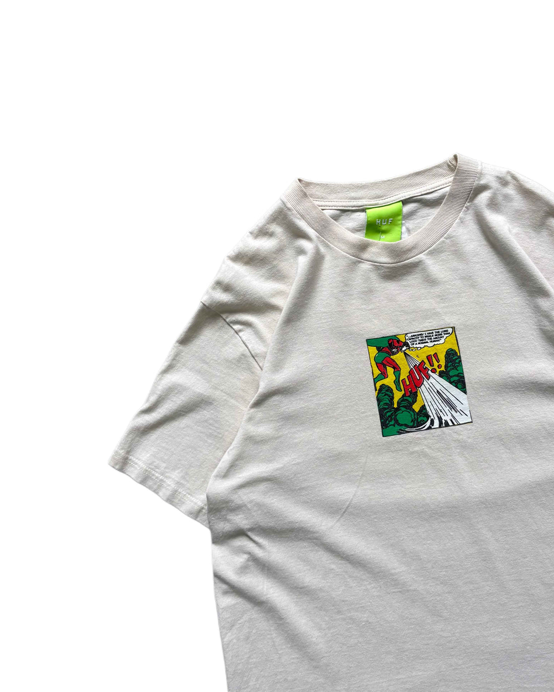 Huf T-shirt Cream (M) - Gods Thrift Athens