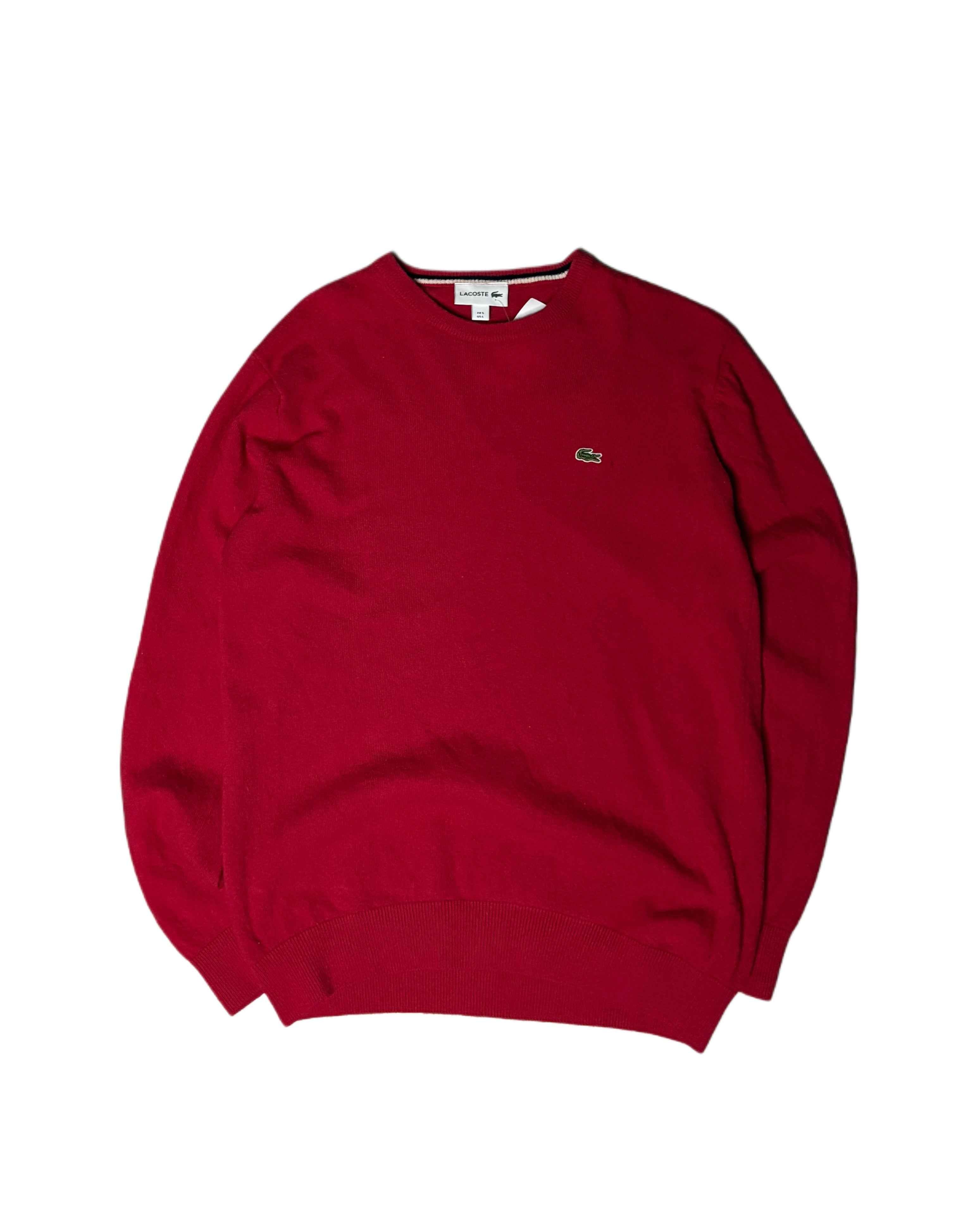 Lacoste Knit Sweater Deep Red (L) - Gods Thrift Athens