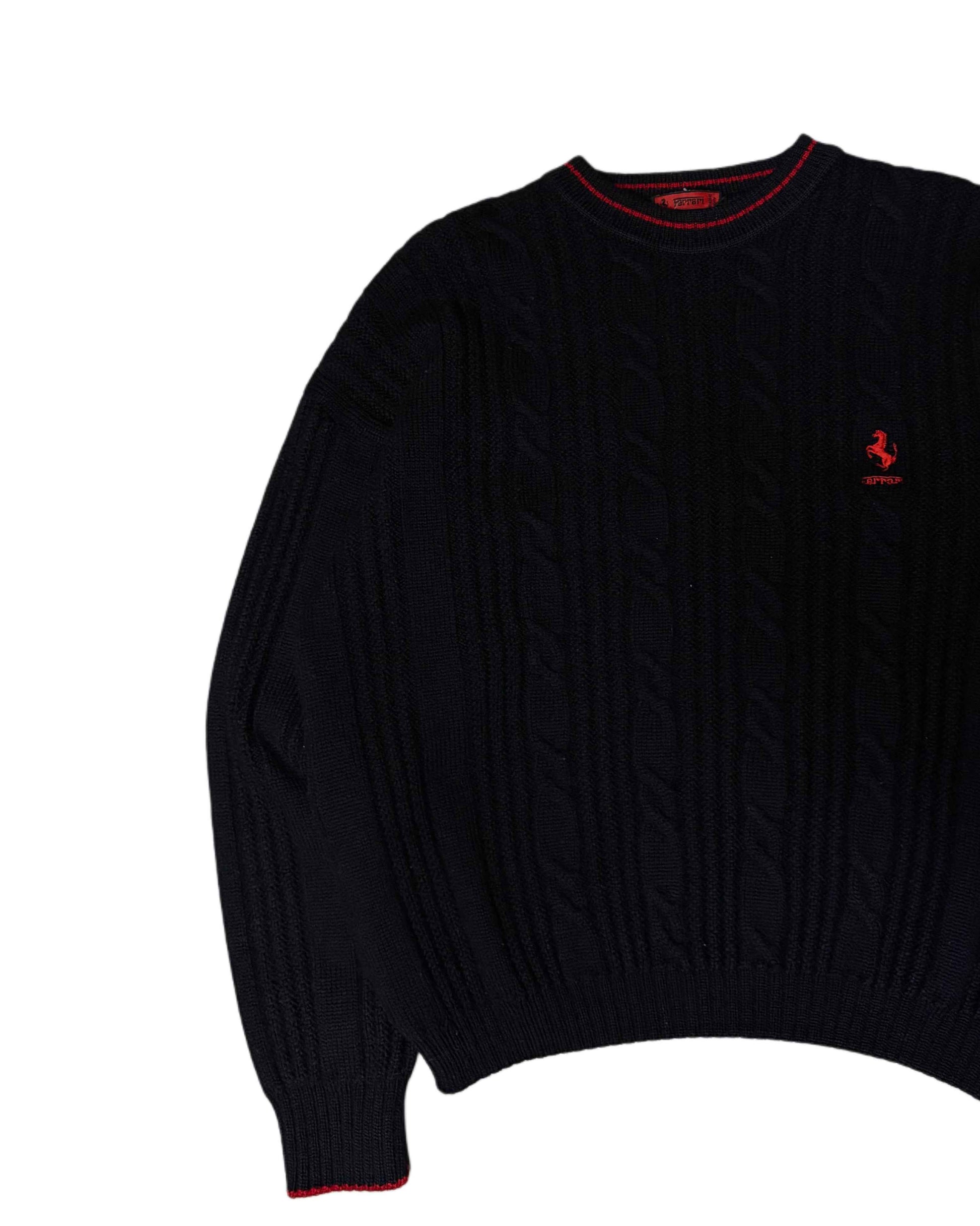 Vintage 1990s Ferrari Knit Sweater Black (M)