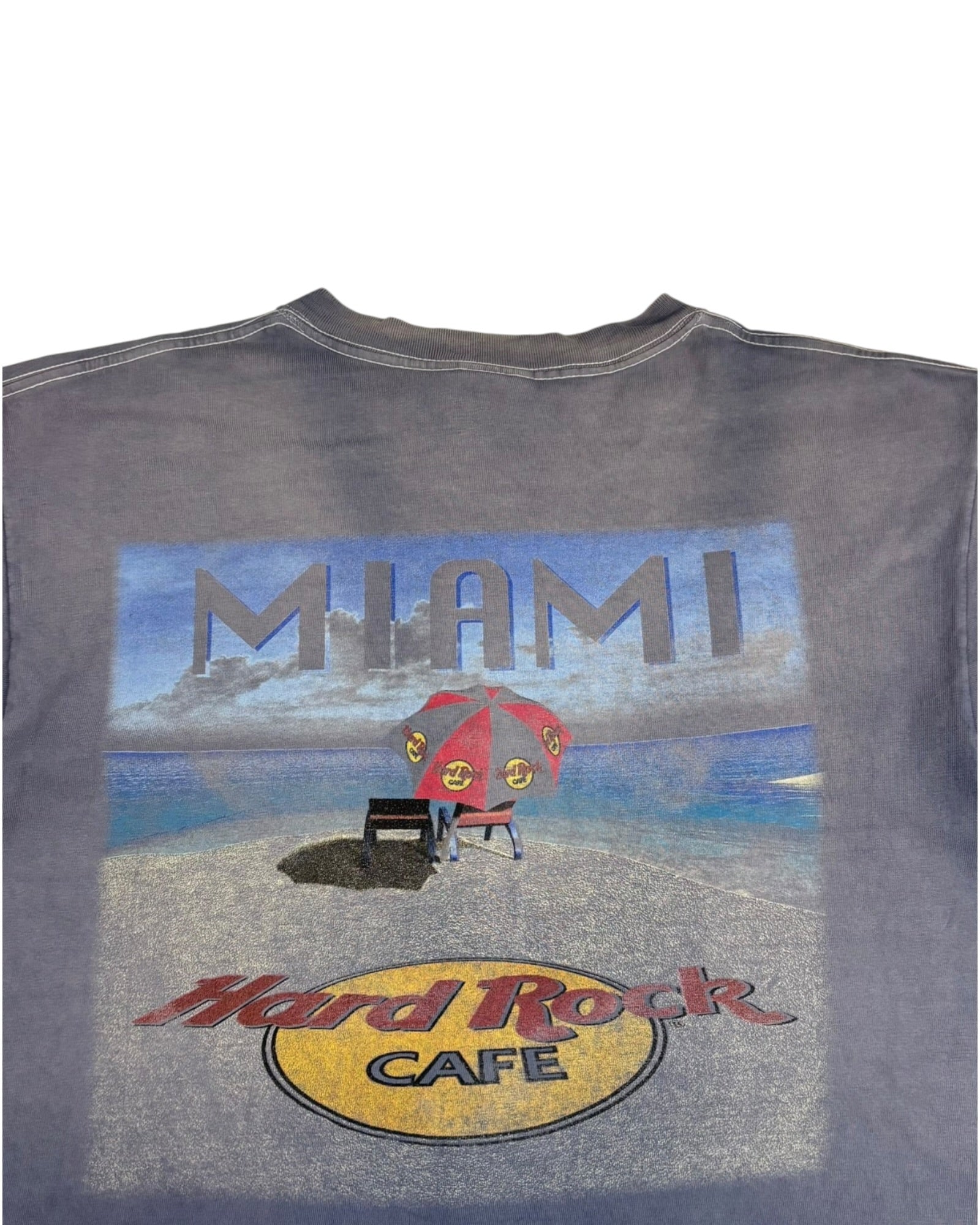 Vintage Hard Rock Cafe Miami Tee | Faded Navy | Size L | Made in USA