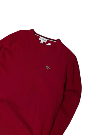 Lacoste Knit Sweater Deep Red (L) - Gods Thrift Athens