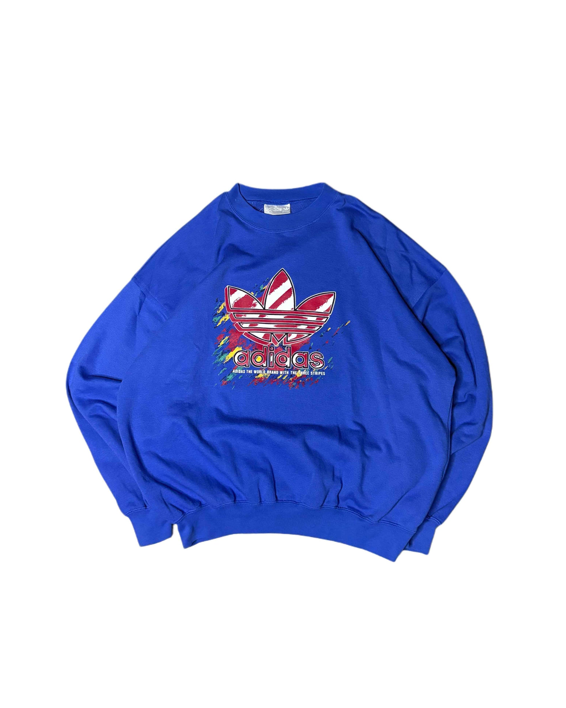 Vintage Adidas Crewneck Blue (M) - Gods Thrift Athens