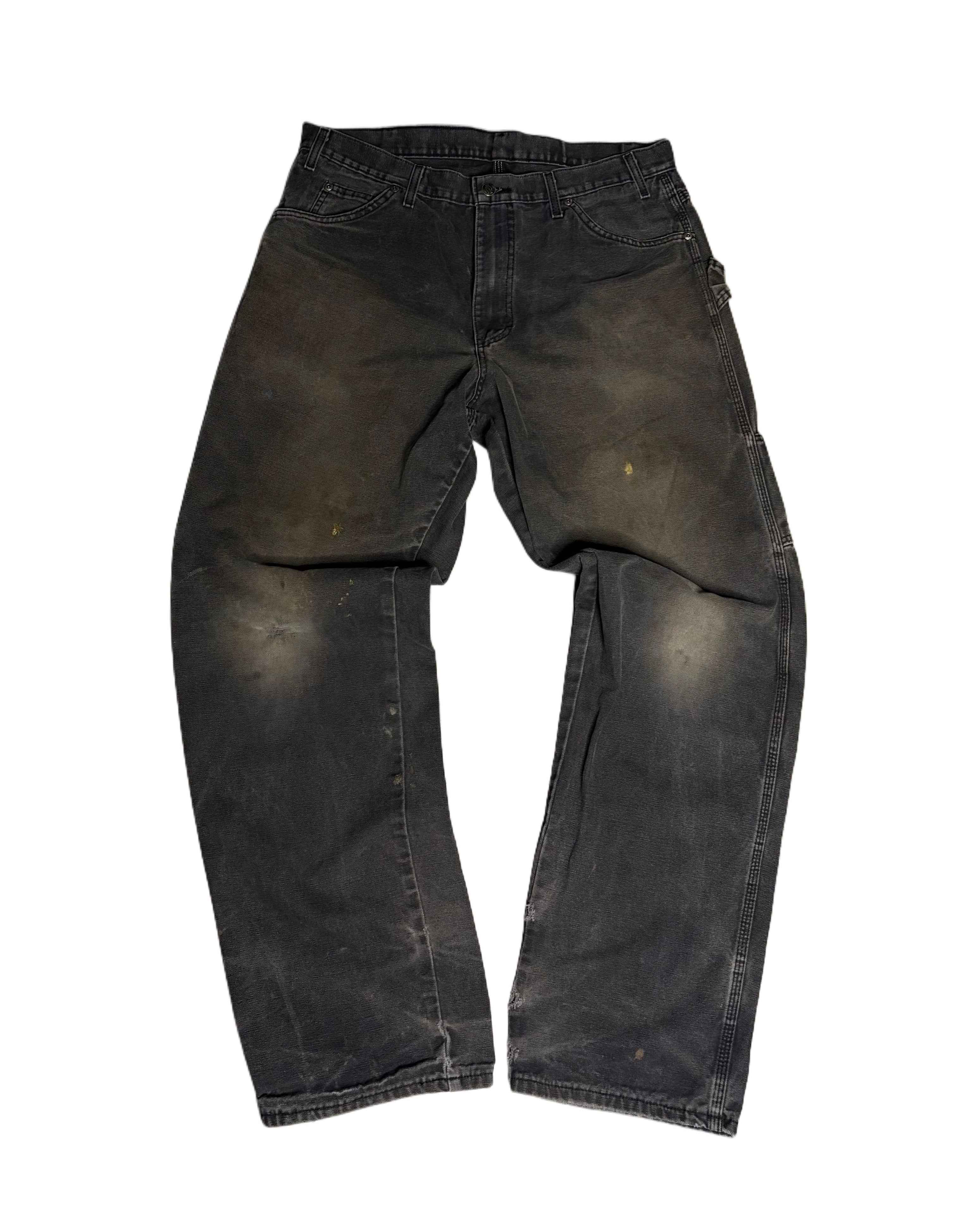 Dickies Thrashed Workpants Grey (W36 L34) - Gods Thrift Athens