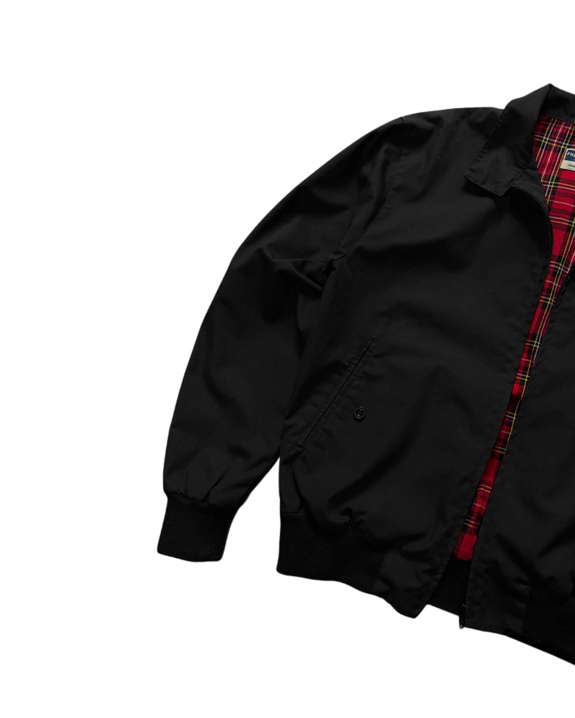 90s Fred Perry Made in England Harrington Jacket Black (S)