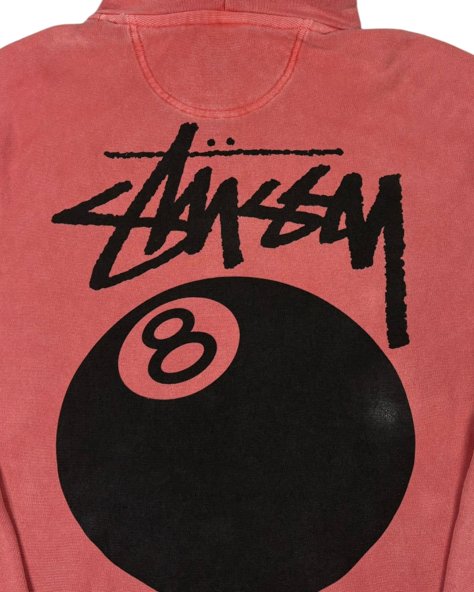 Vintage Stussy Eight Ball Hoodie | Watermelon Pink | Size M