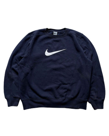 00s Nike Center Swoosh Crewneck Navy (M) - Gods Thrift Athens