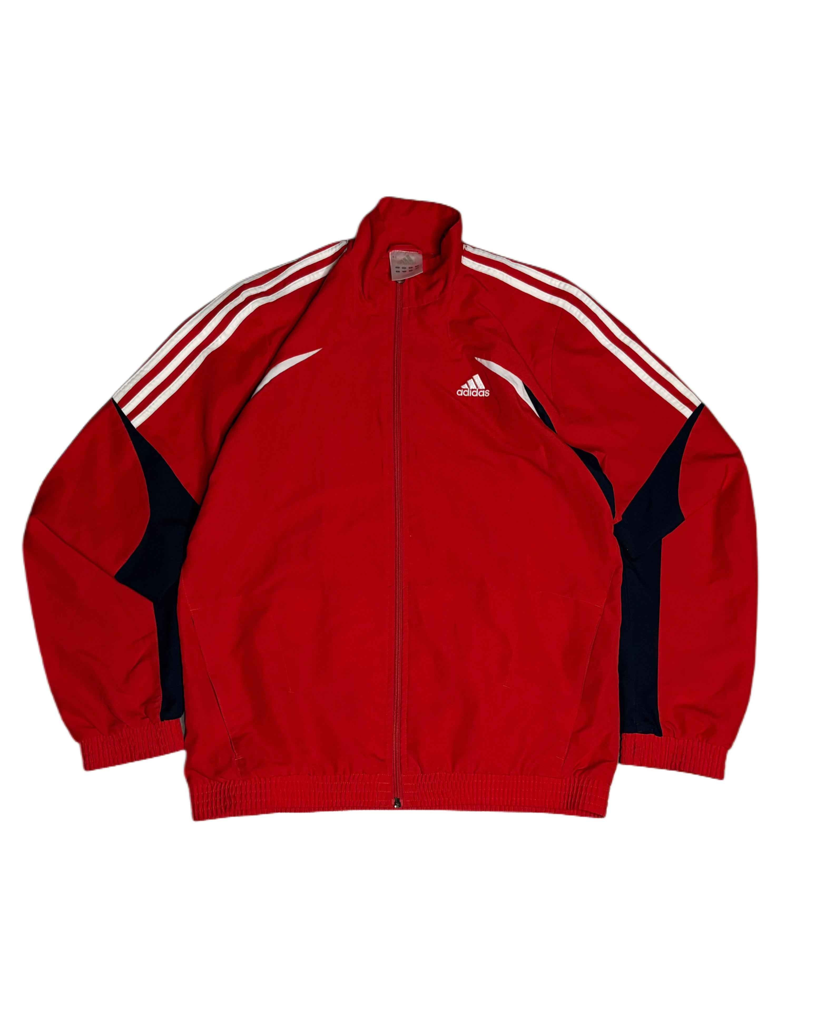 Vintage Adidas Sports Jacket Red (M) - Gods Thrift Athens