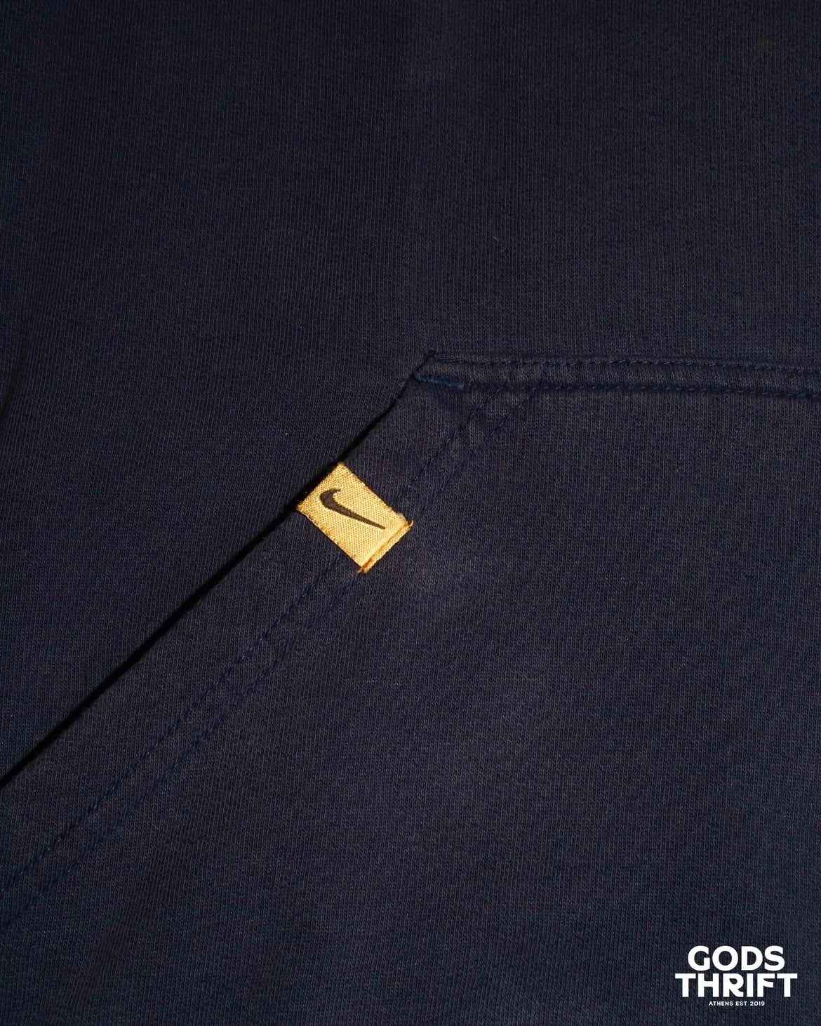 Nike navy center swoosh hoodie (L) - Gods Thrift Athens