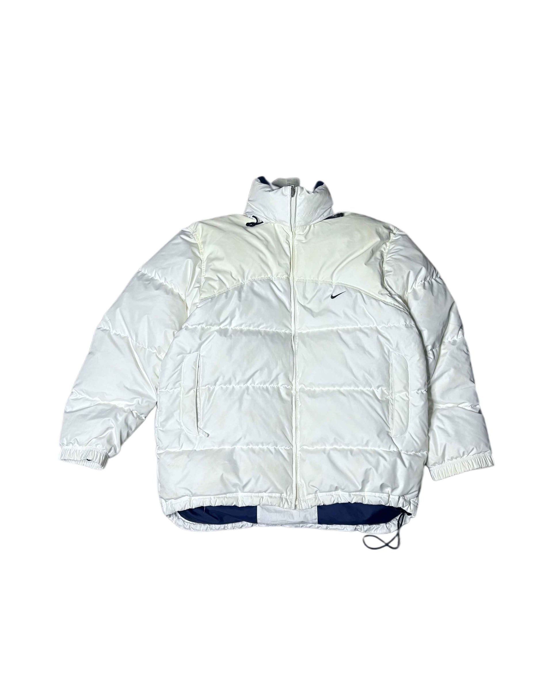Vintage Nike Puffer Jacket Frost White (M) - Gods Thrift Athens