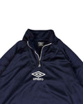 Vintage Umbro 1/4 Zip Track Jacket Navy Blue (L) - Gods Thrift Athens
