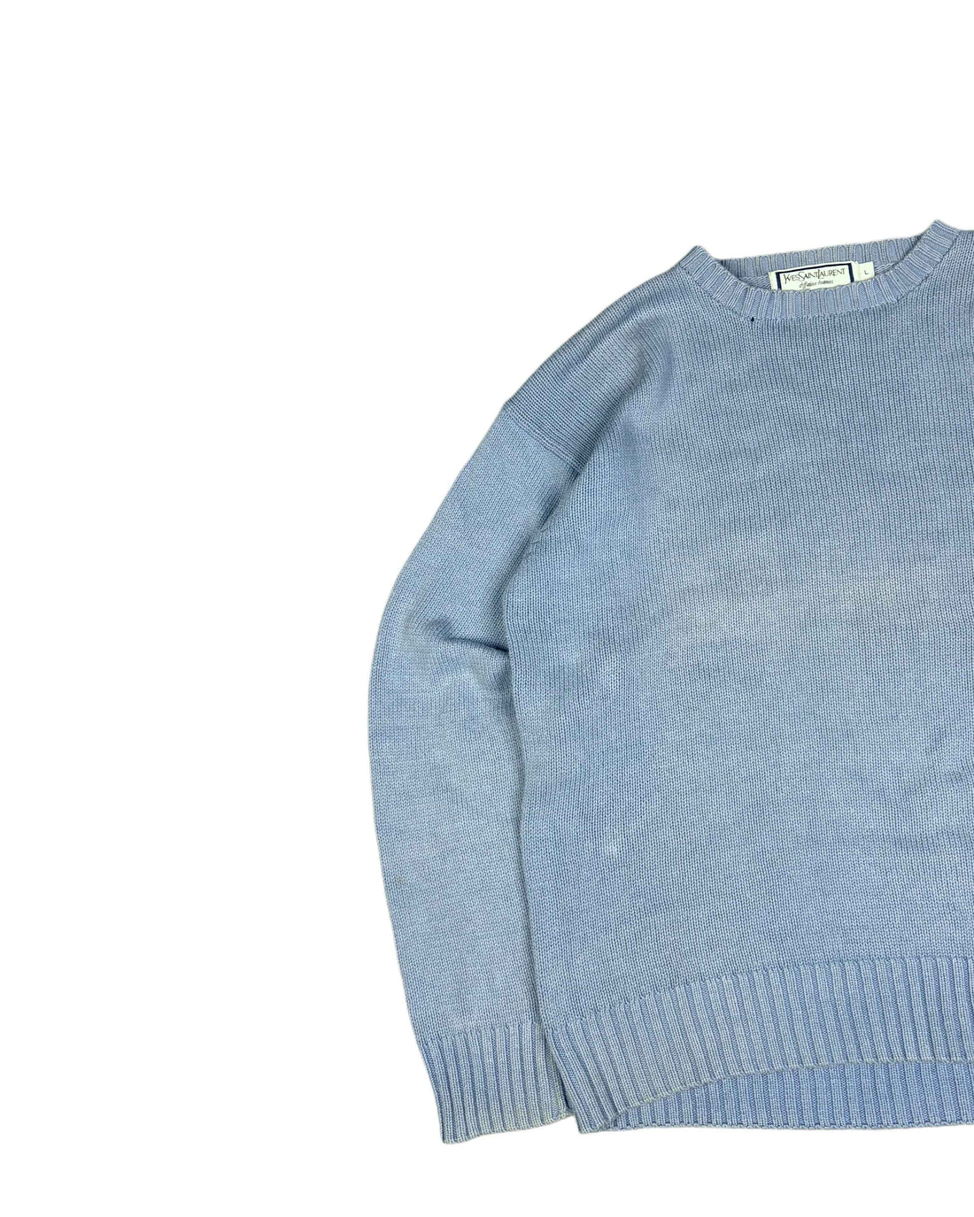 Yves Saint Laurent Knitwear Jumper Baby Blue (L) - Gods Thrift Athens