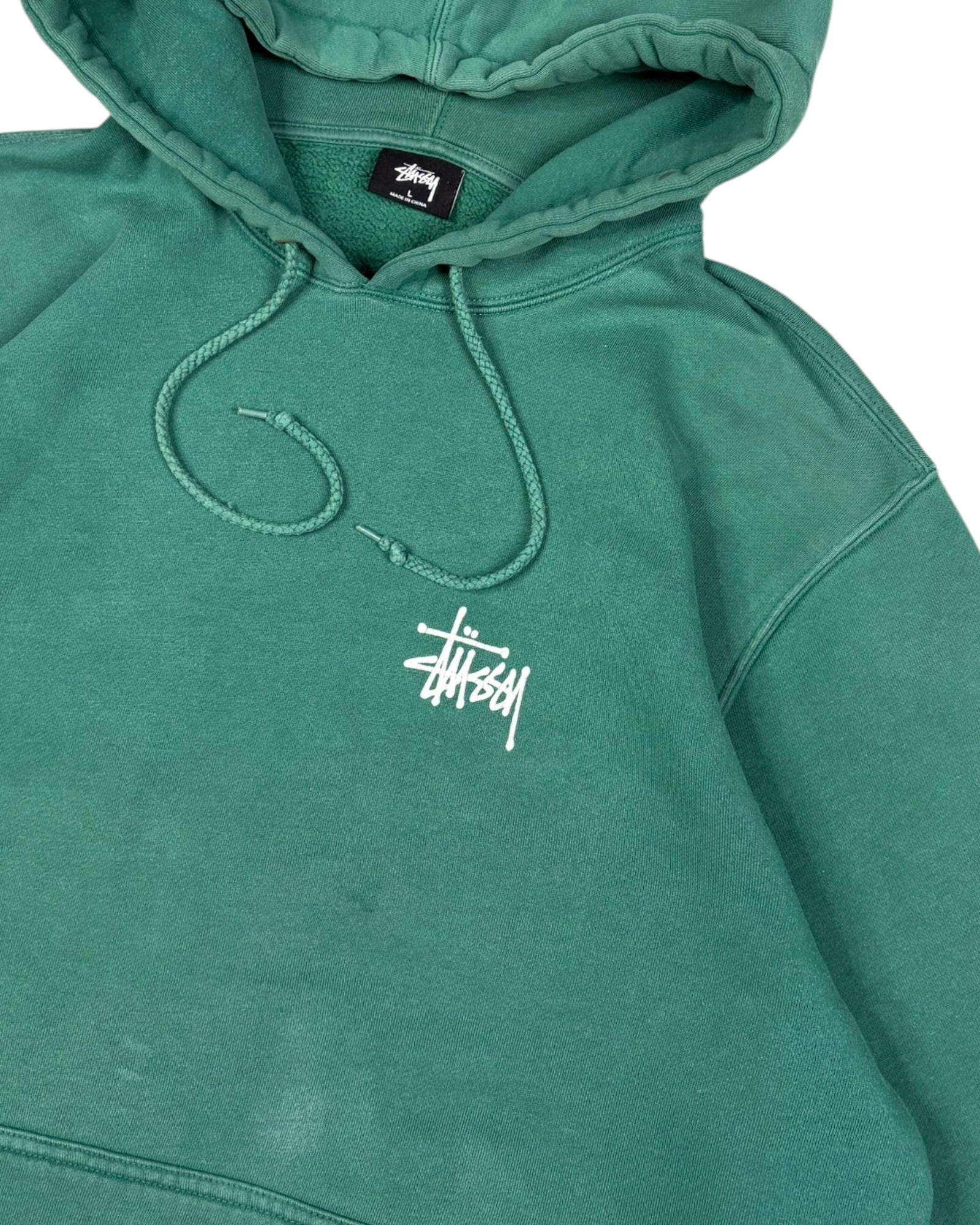 Vintage Stussy Hoodie | Green | Size L
