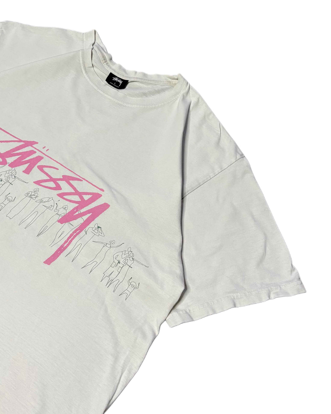 Stussy "People" T-shirt White (L) - Gods Thrift Athens