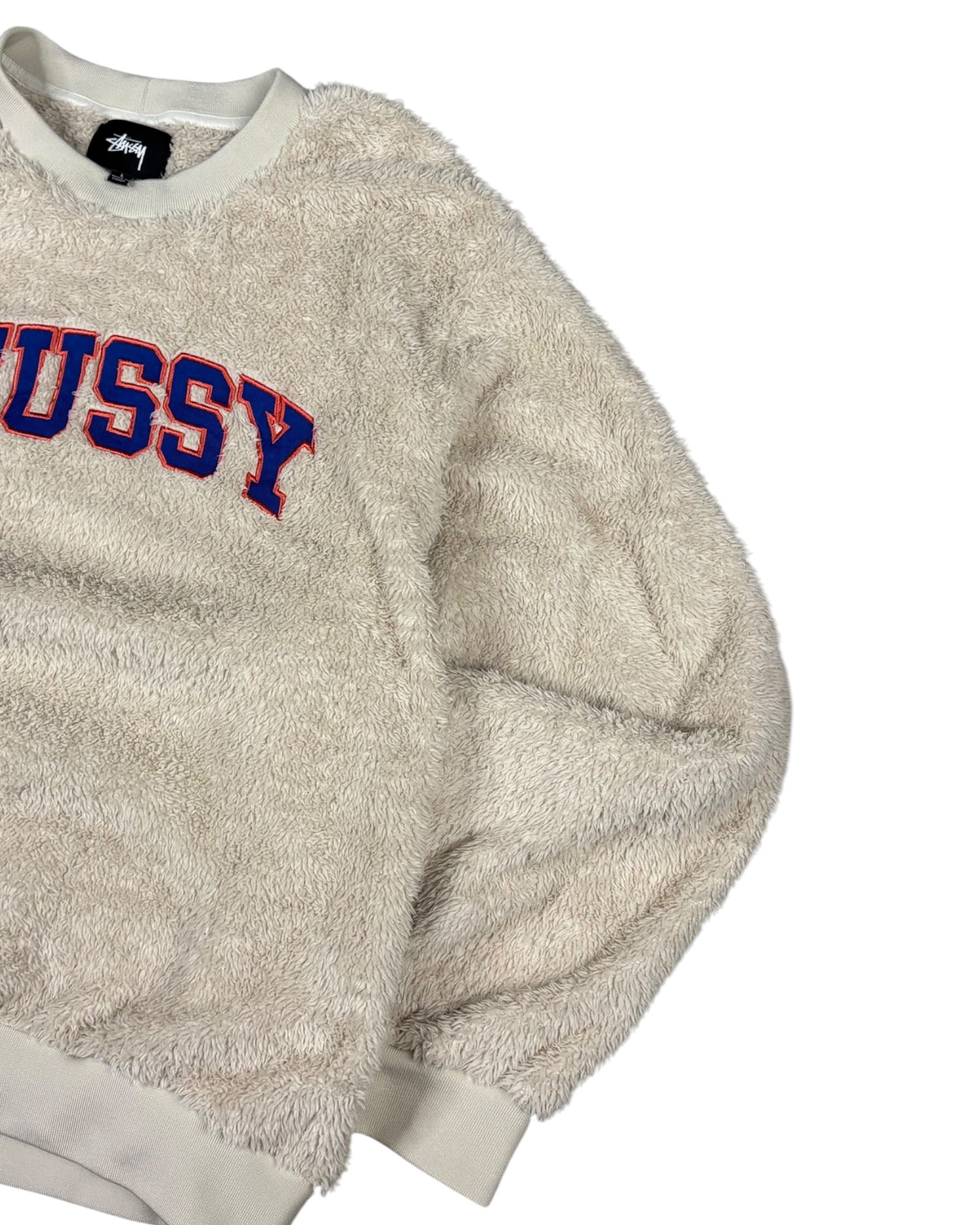Vintage Stussy Fleece Crewneck | Beige | Size L