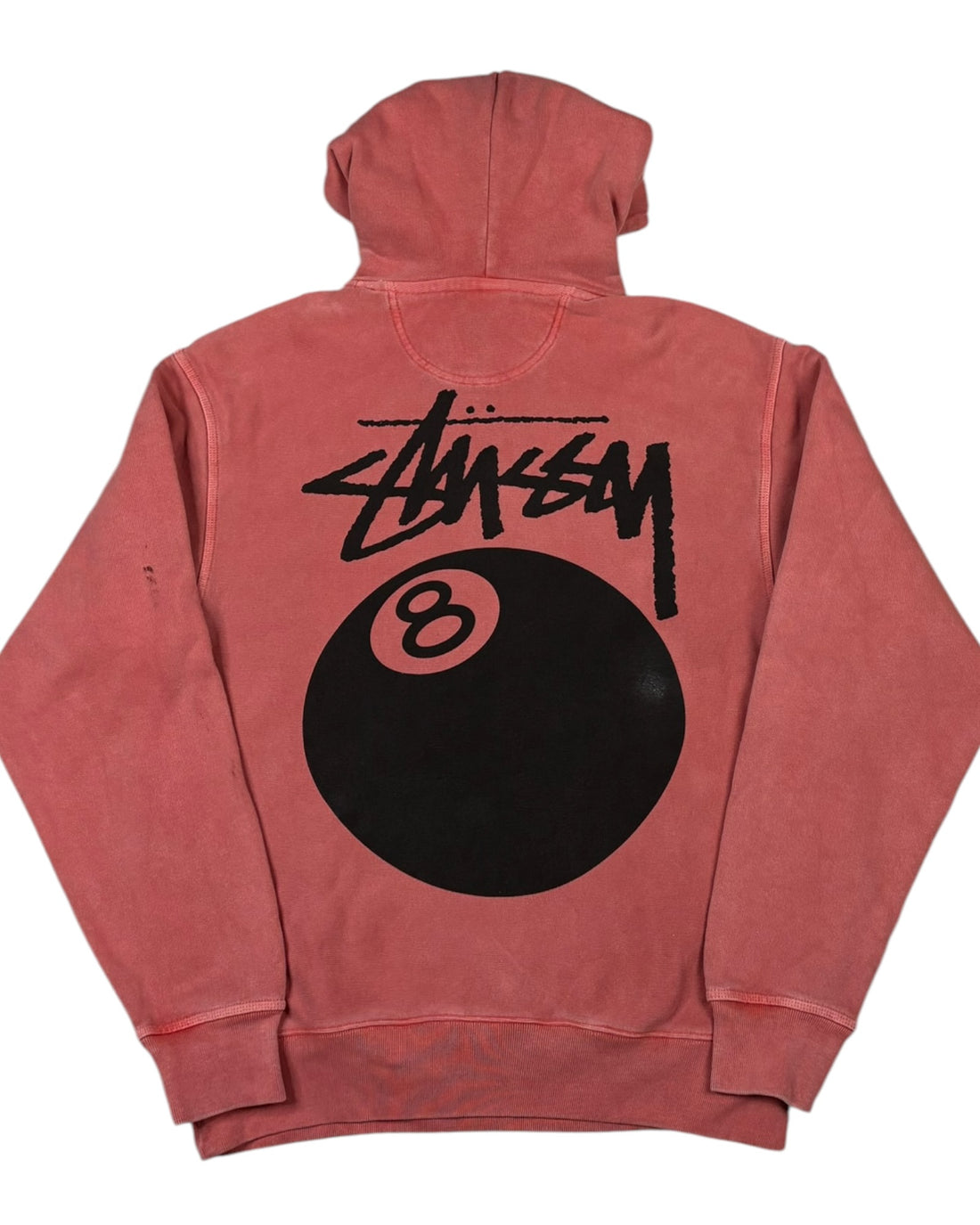Vintage Stussy Eight Ball Hoodie | Watermelon Pink | Size M