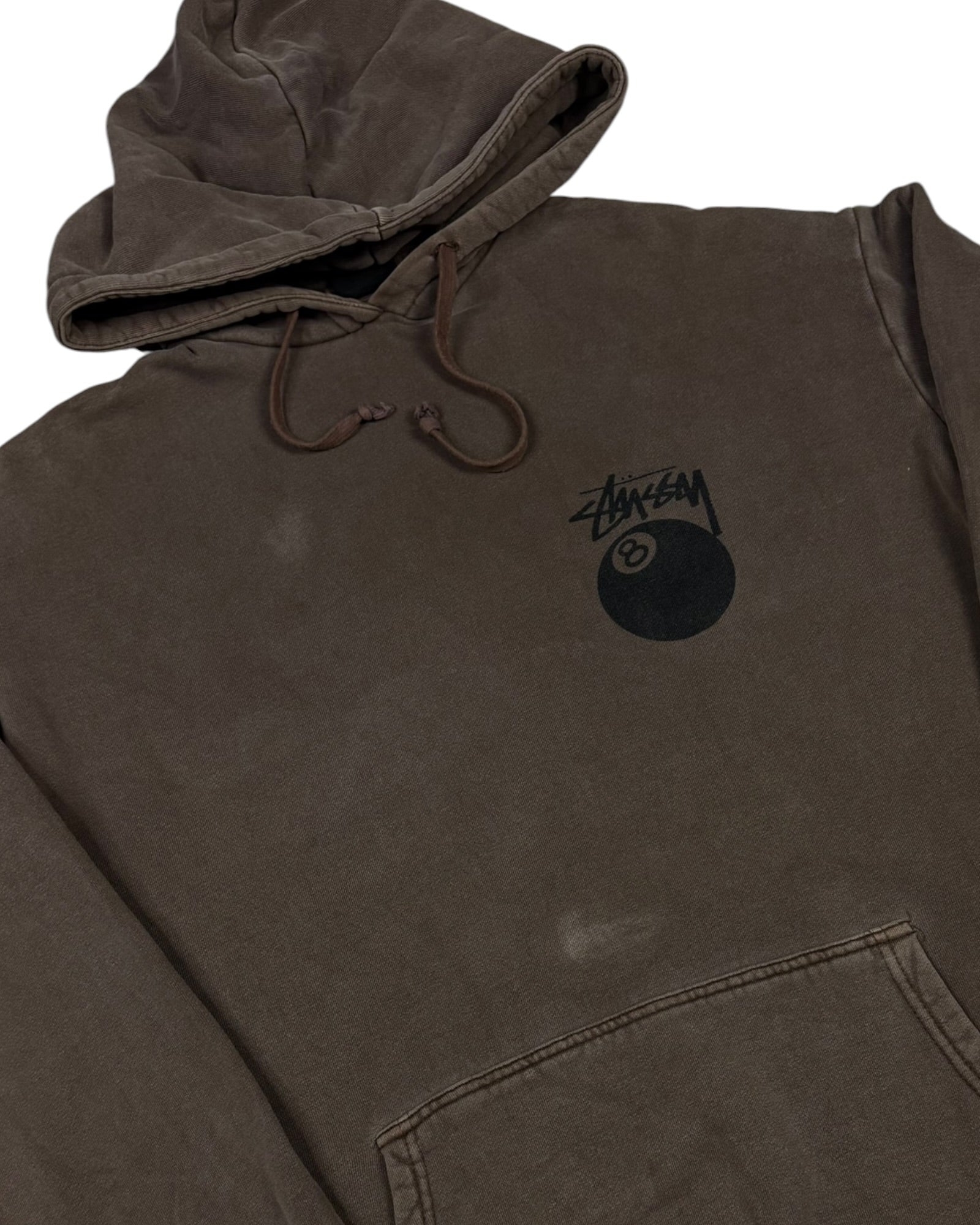 Vintage Stussy Eight Ball Hoodie | Brown | Size S Tag — Fits M/L