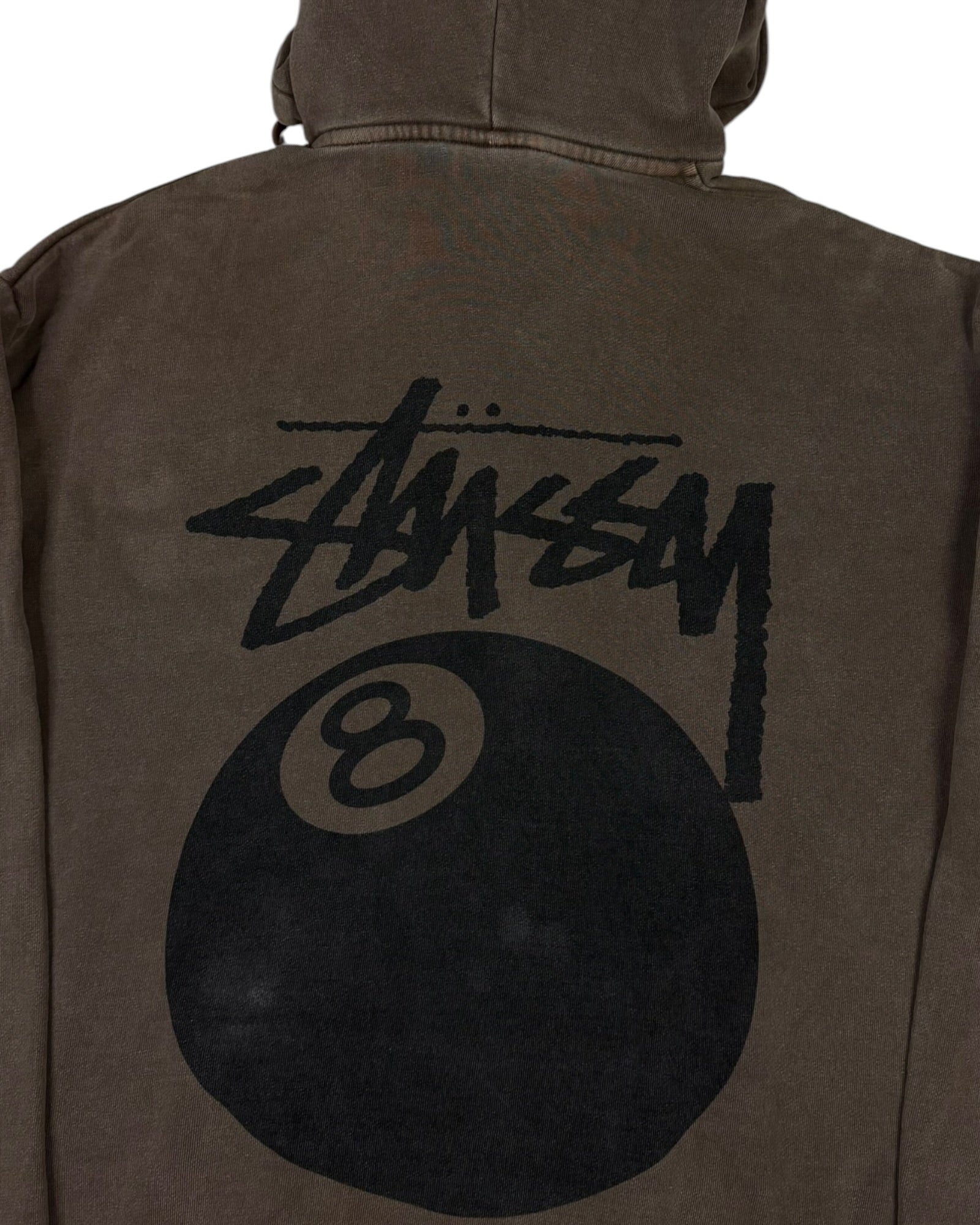 Vintage Stussy Eight Ball Hoodie | Brown | Size S Tag — Fits M/L