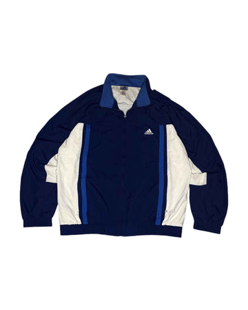 Vintage Adidas Sports Jacket Navy Blue (XL) - Gods Thrift Athens