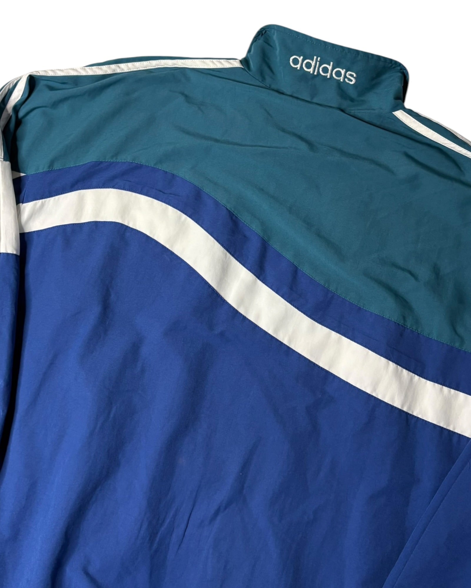 Vintage Late 80s Adidas Track Jacket | Navy / Petrol / White