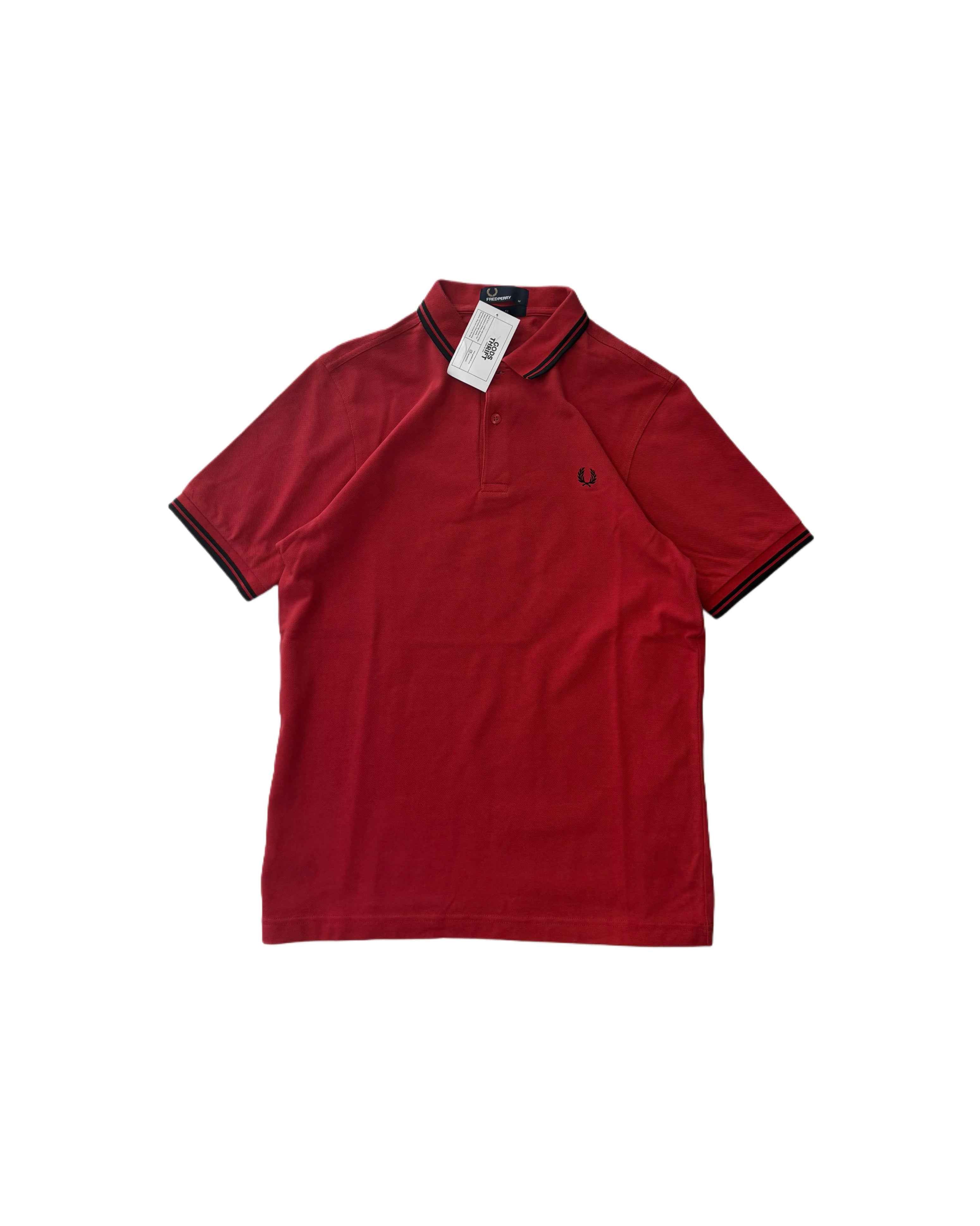 Fred Perry Polo T-shirt Red (S) - Gods Thrift Athens