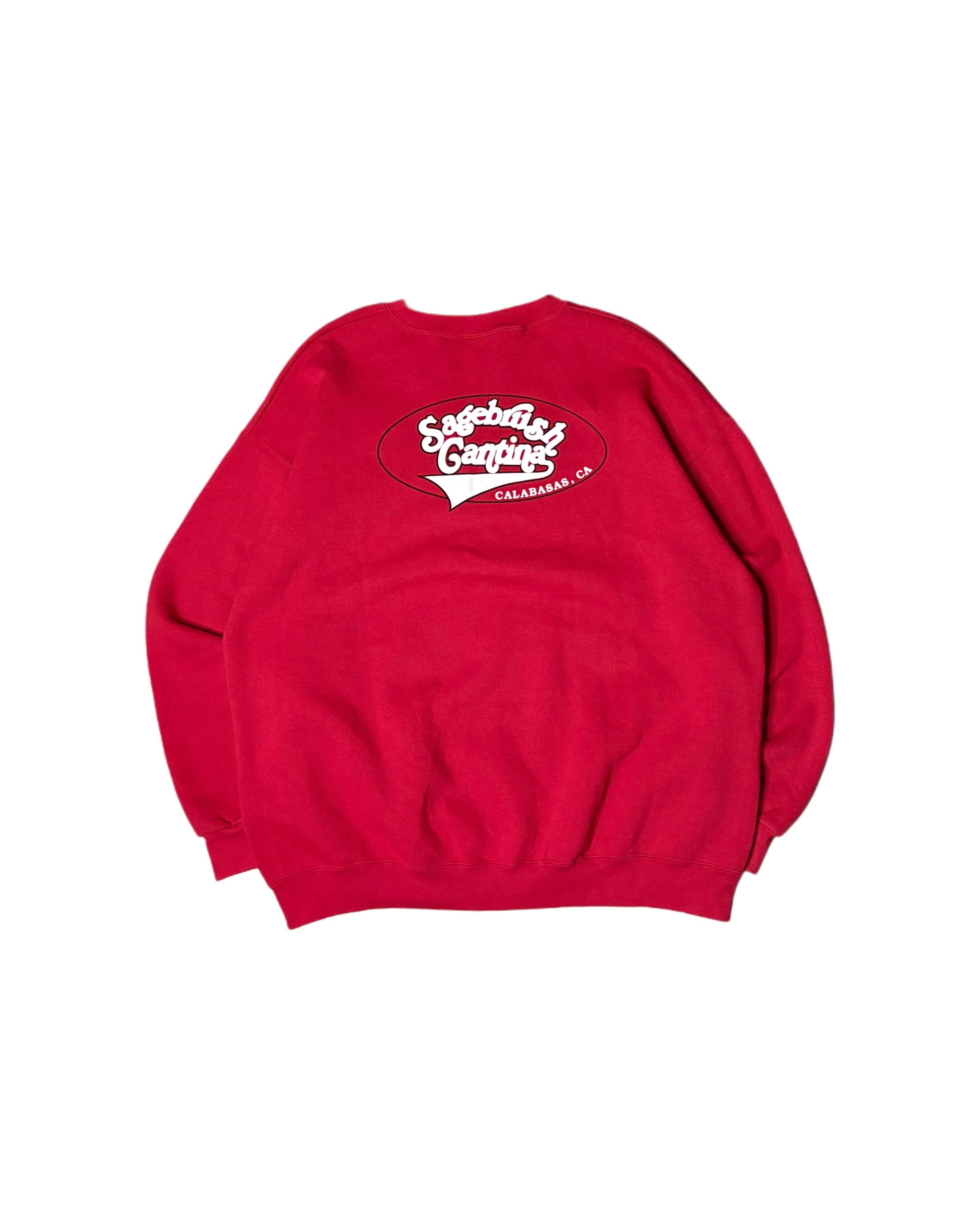 Vintage Lee Heavyweight crewneck Made in USA Red (2XL) - Gods Thrift Athens
