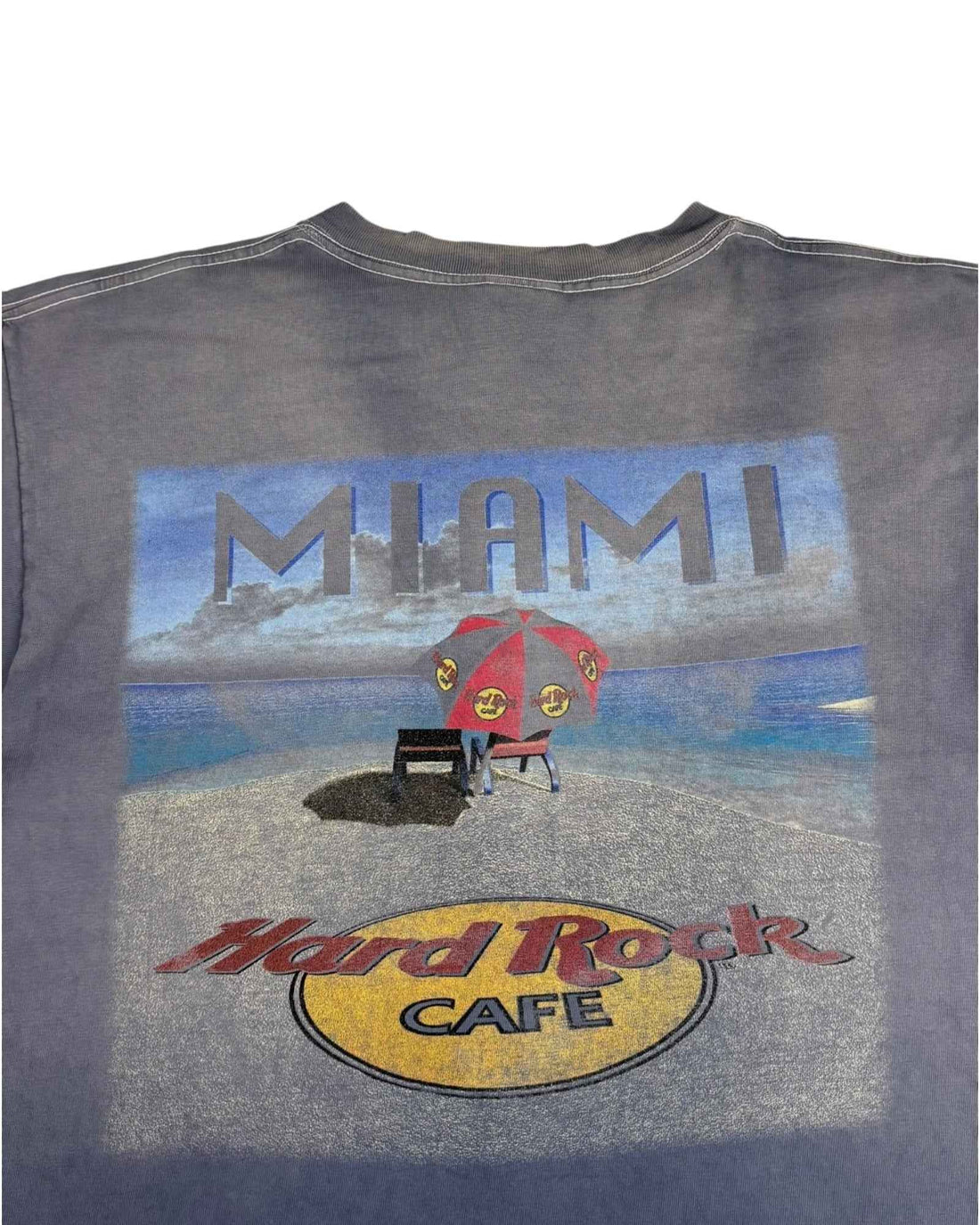 Vintage Hard Rock Cafe Miami Tee | Faded Navy | Size L | Made in USA