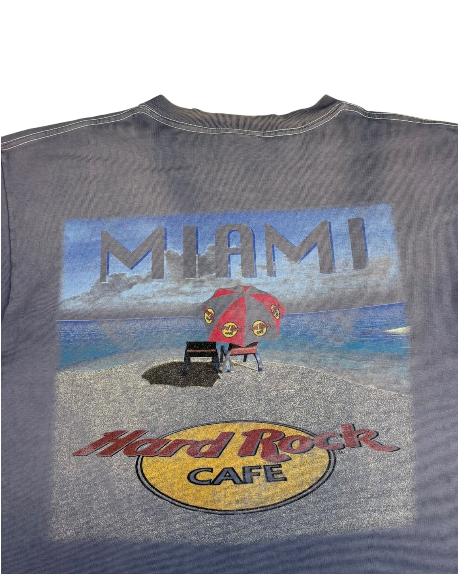 Vintage Hard Rock Cafe Miami Tee | Faded Navy | Size L | Made in USA