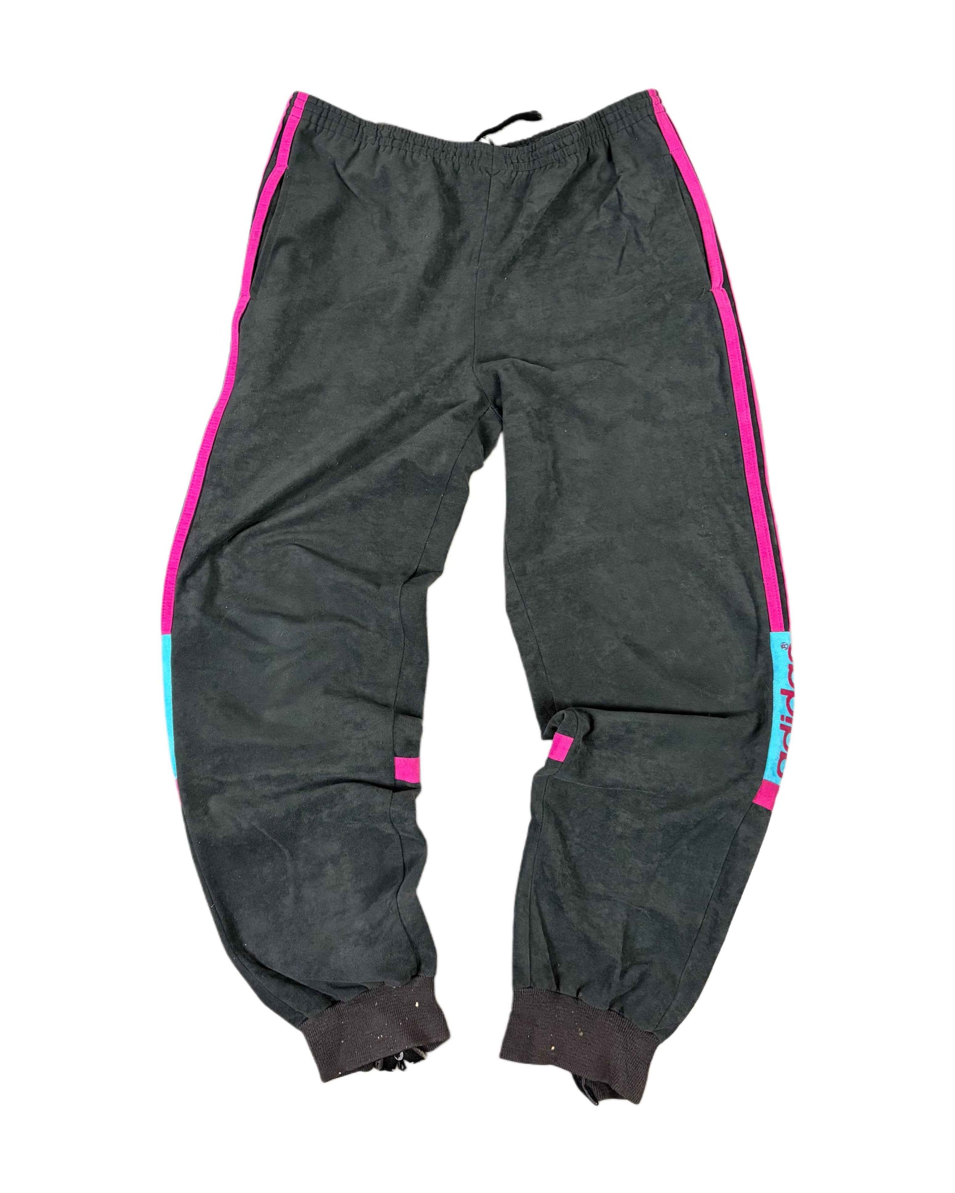 Vintage 80s Adidas Suede Sweatpants Grey (M)