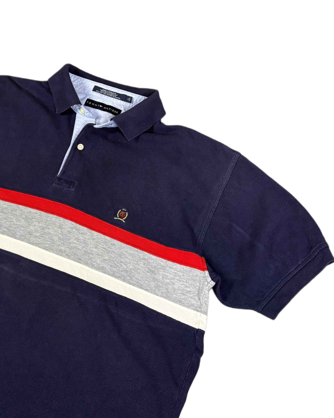 Vintage Tommy Hilfiger Polo T-shirt Navy Blue (L) - Gods Thrift Athens