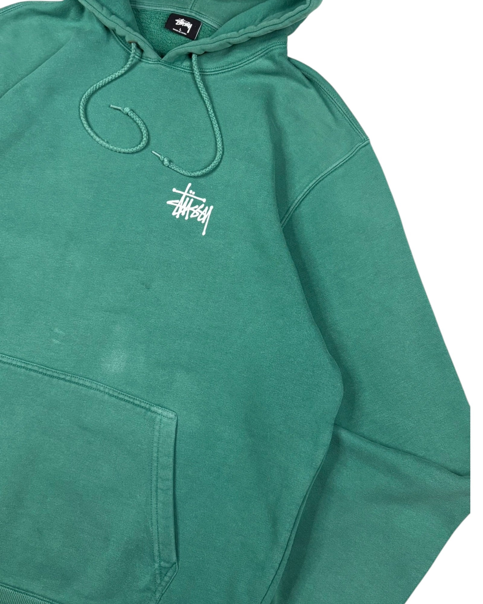 Vintage Stussy Hoodie | Green | Size L