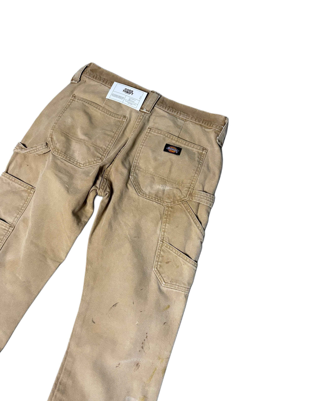 Vintage Thrashed Dickies Double Knee Workpants Beige (W30) - Gods Thrift Athens