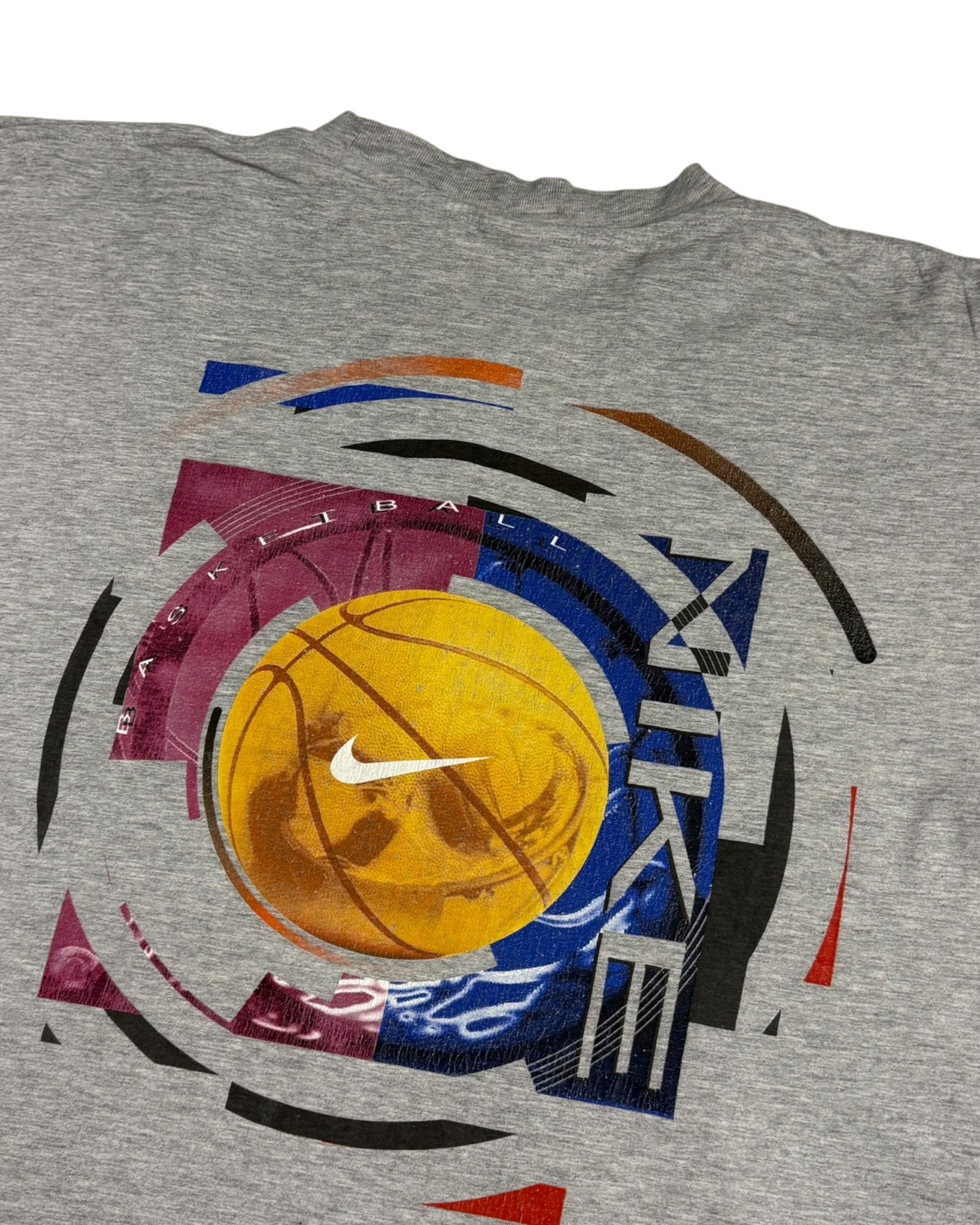 Vintage 2000s Nike Basketball Tee | Grey | Size L | Made in Greece
