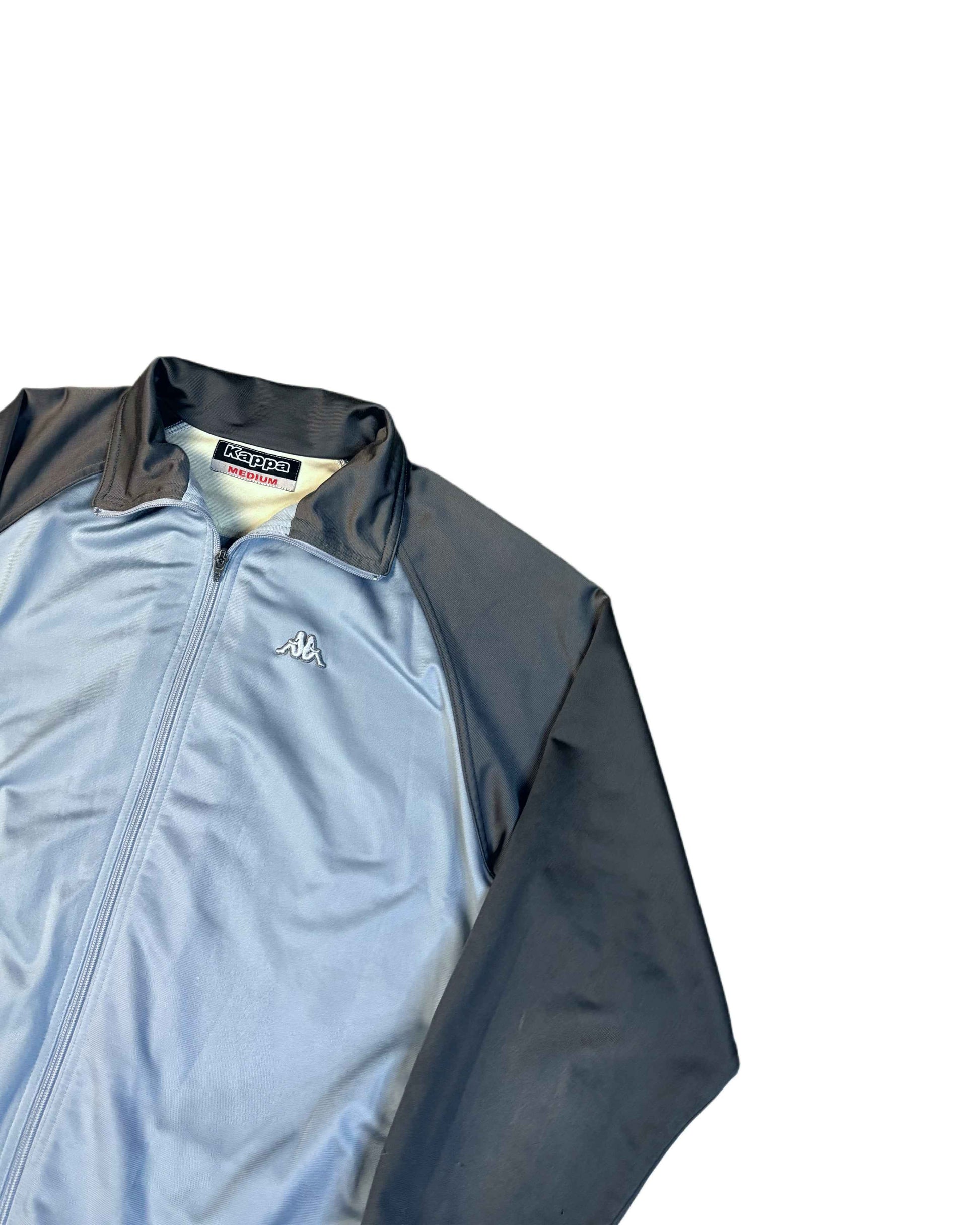 Vintage Kappa Jacket Grey - Baby Blue (M) - Gods Thrift Athens
